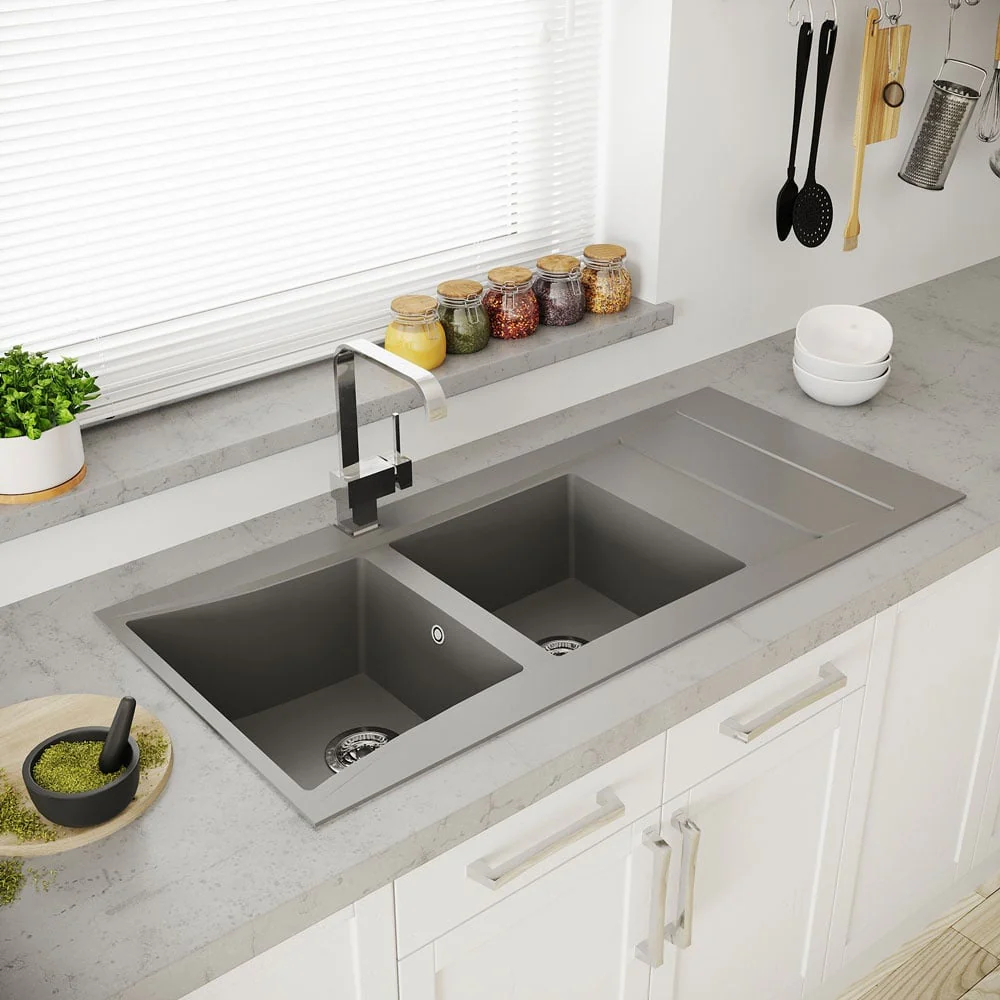 Astini Xeron 2.0 Bowl SMC Synthetic Reversible Kitchen Sink with Waste & Tap - Image 2