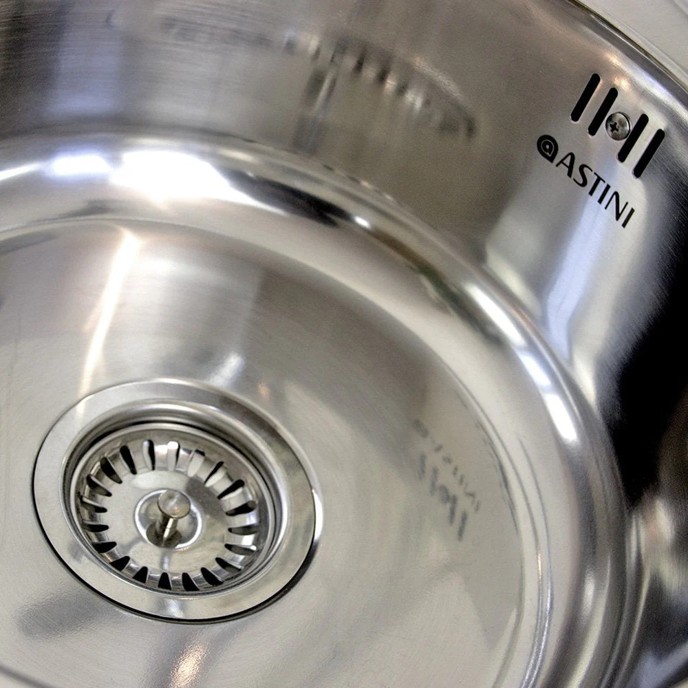 Astini Zerox 1.0 Bowl Brushed Stainless Steel Kitchen Sink & Tap - Image 3