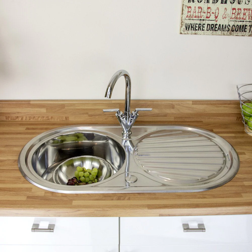 Astini Zerox 1.0 Bowl Brushed Stainless Steel Kitchen Sink & Tap - Image 4