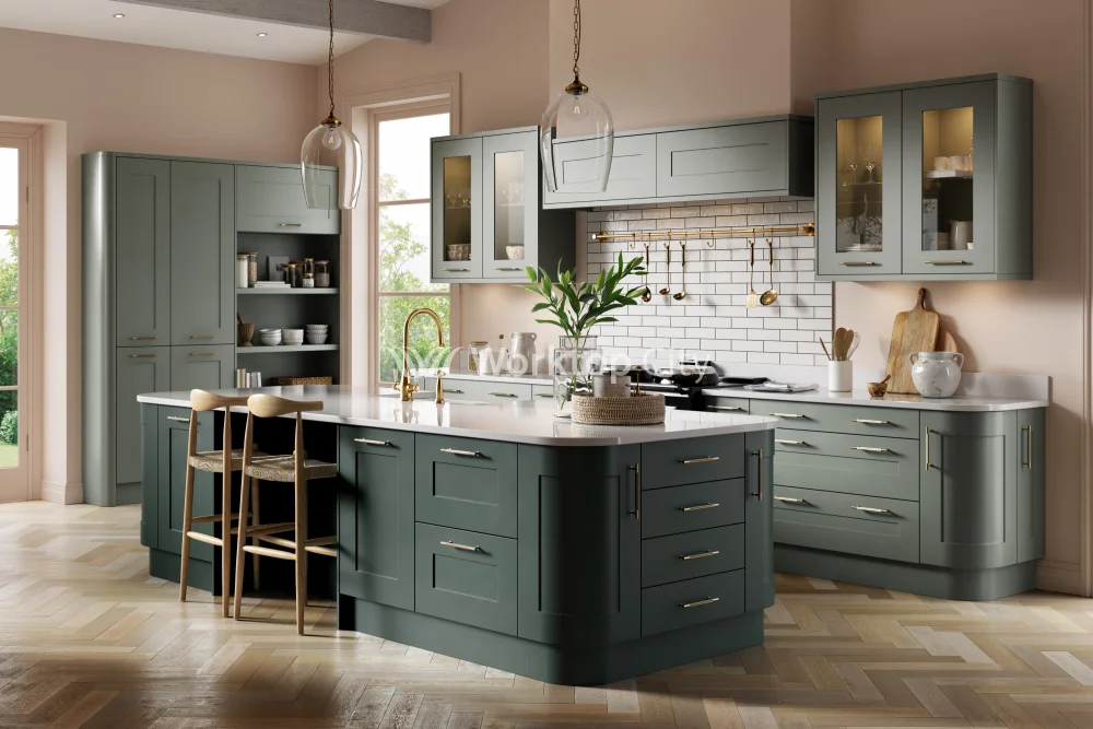 Boston Supermatt Shaker Reed green- Replacement Kitchen Doors SAMPLE PRODUCTS - Image 2