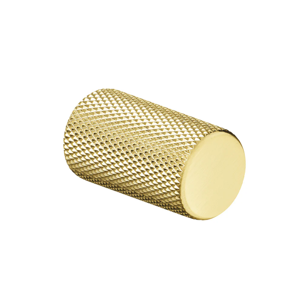 Broxburn Knurled Knob Handle – Brushed Brass Knurled Cabinet & Drawer Pull - Image 2