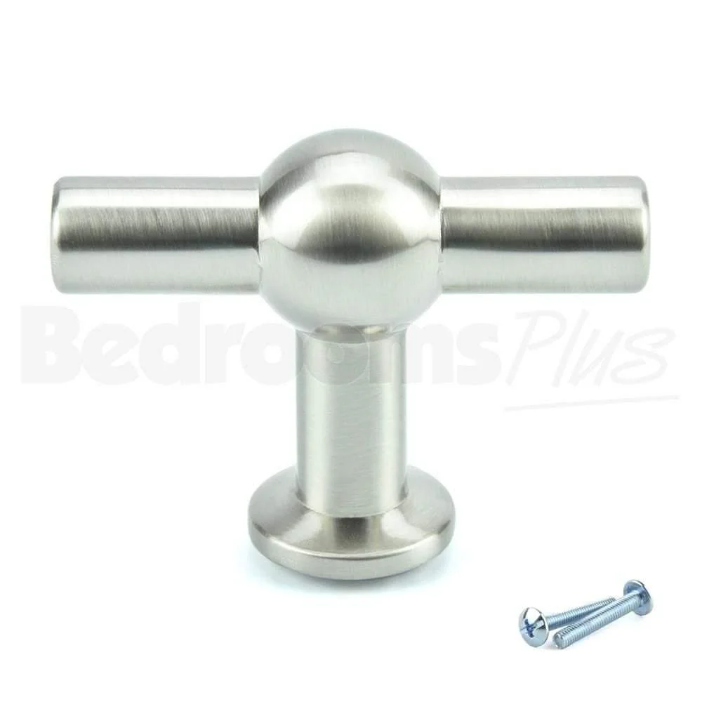 M4TEC Trossach P9 Brushed Nickel Cupboard Knob – Modern Zinc Alloy Cabinet Knob (22×60mm) - Image 2