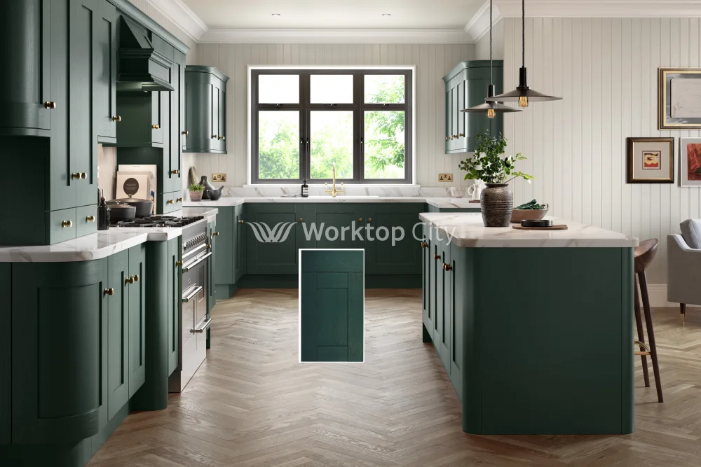 Buckingham Wood Grain Shaker Fir Green- Replacement Kitchen Doors SAMPLE PRODUCTS - Image 2