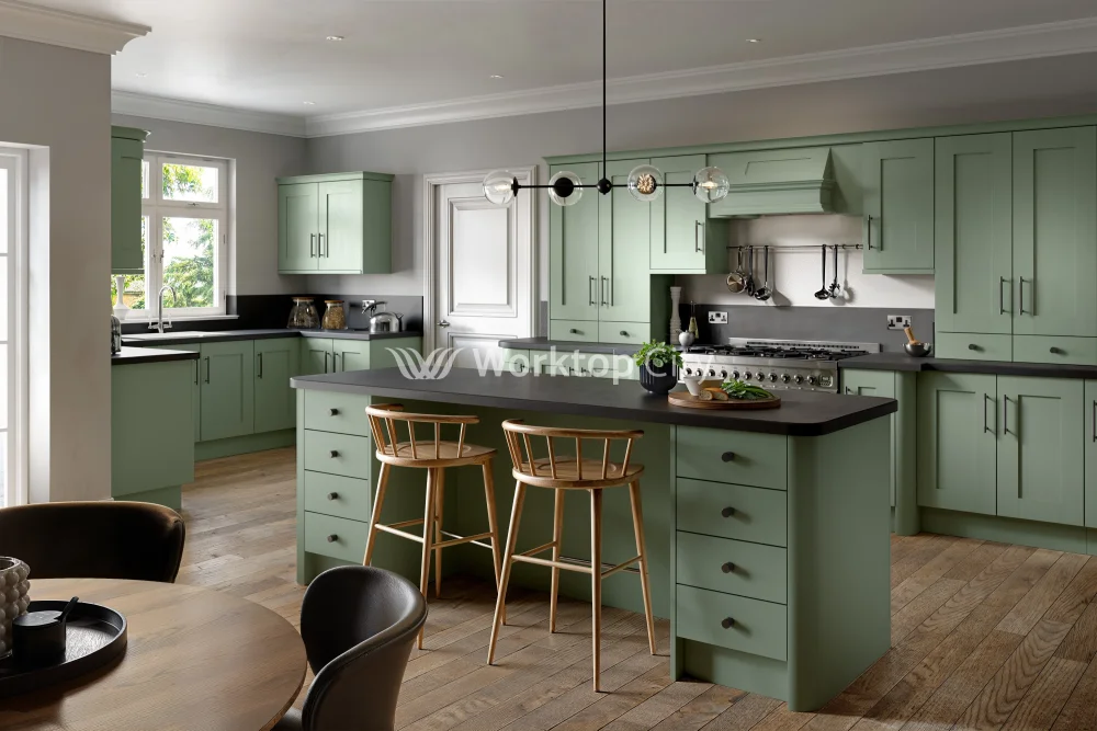 Buckingham Wood Grain Shaker Reed Green- Replacement Kitchen Doors SAMPLE PRODUCTS - Image 2
