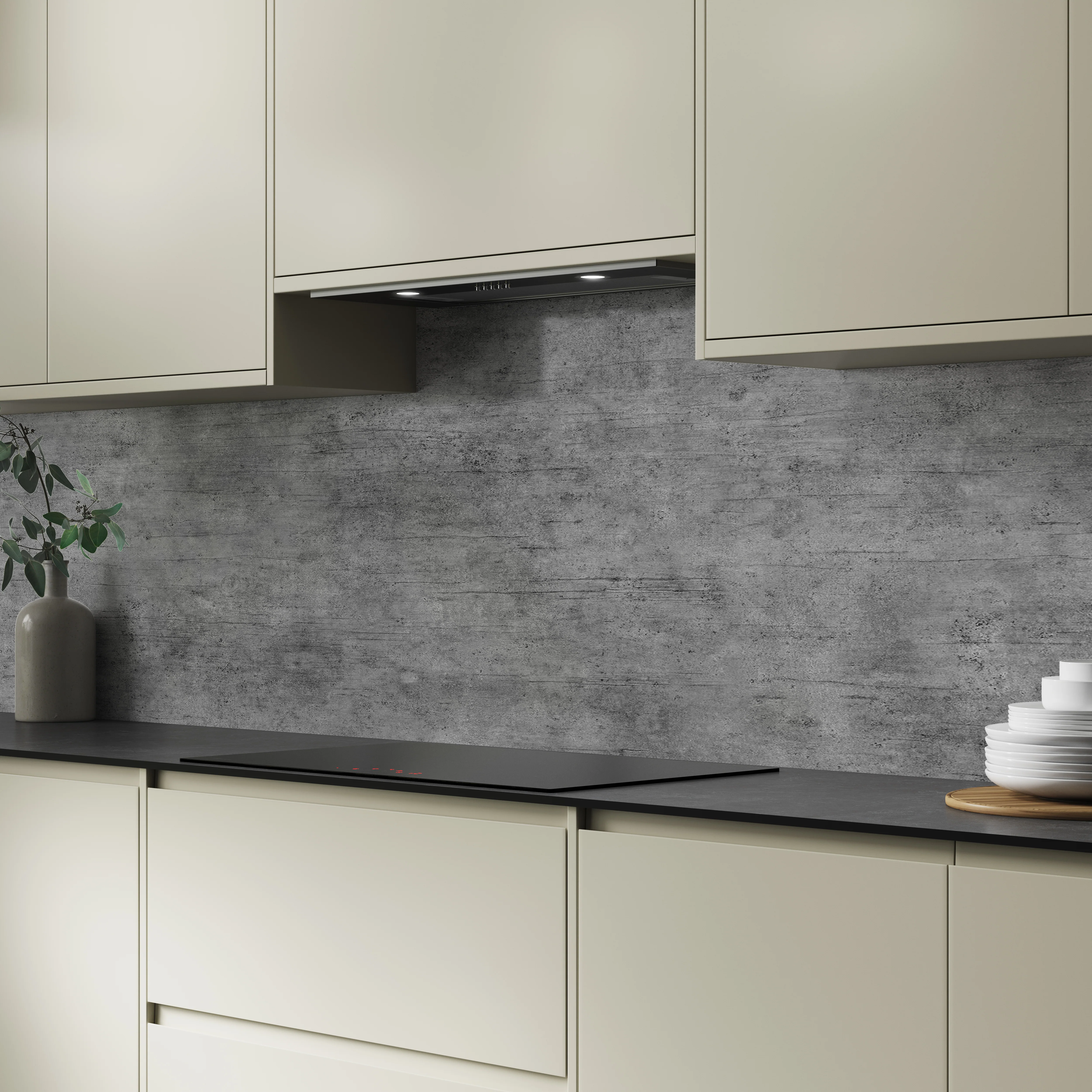 Bushboard Alloy Brooklyn Concrete Aluminium Feature Kitchen Splashback - Image 5