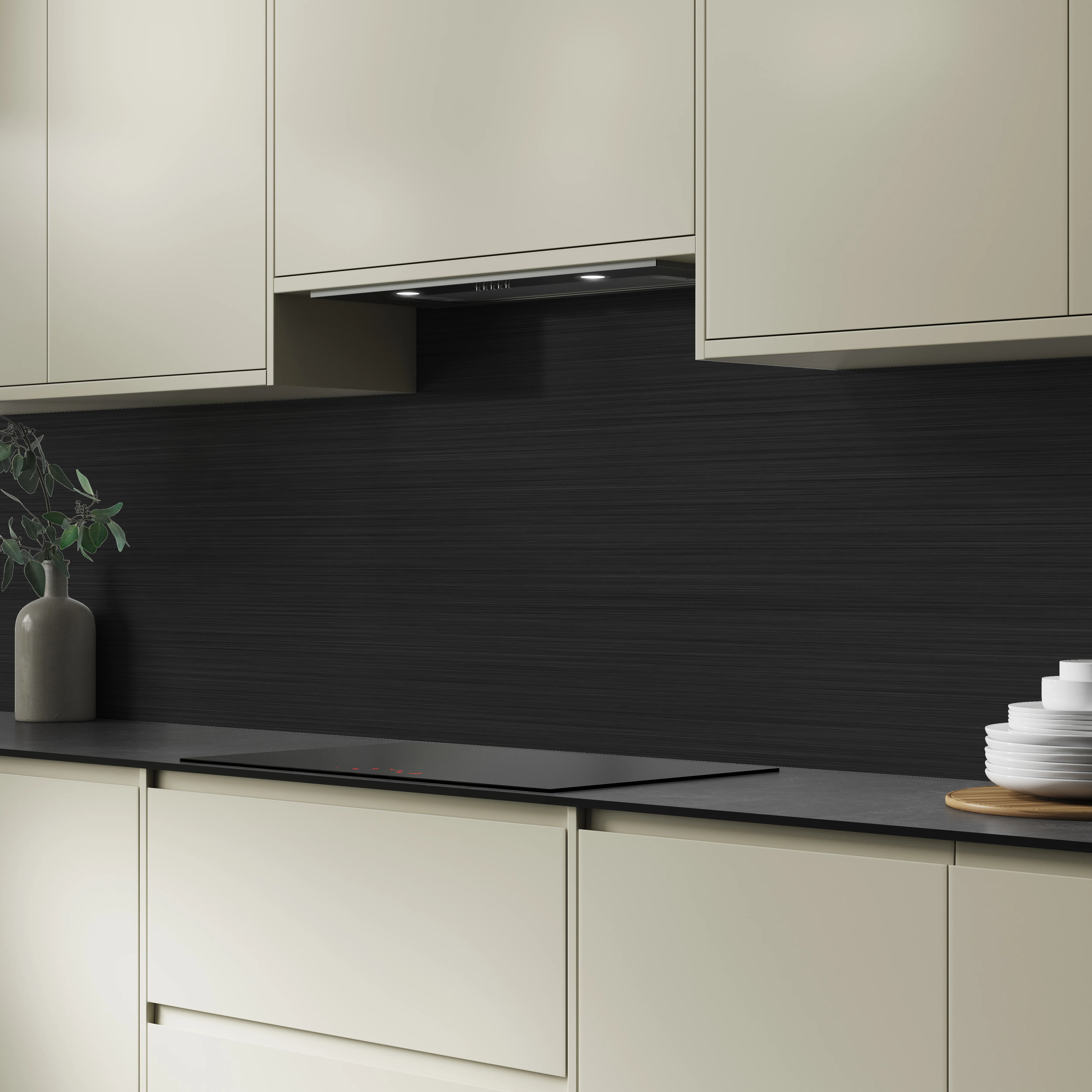 Bushboard Alloy Brushed Carbon Aluminium Feature Kitchen Splashback - Image 5