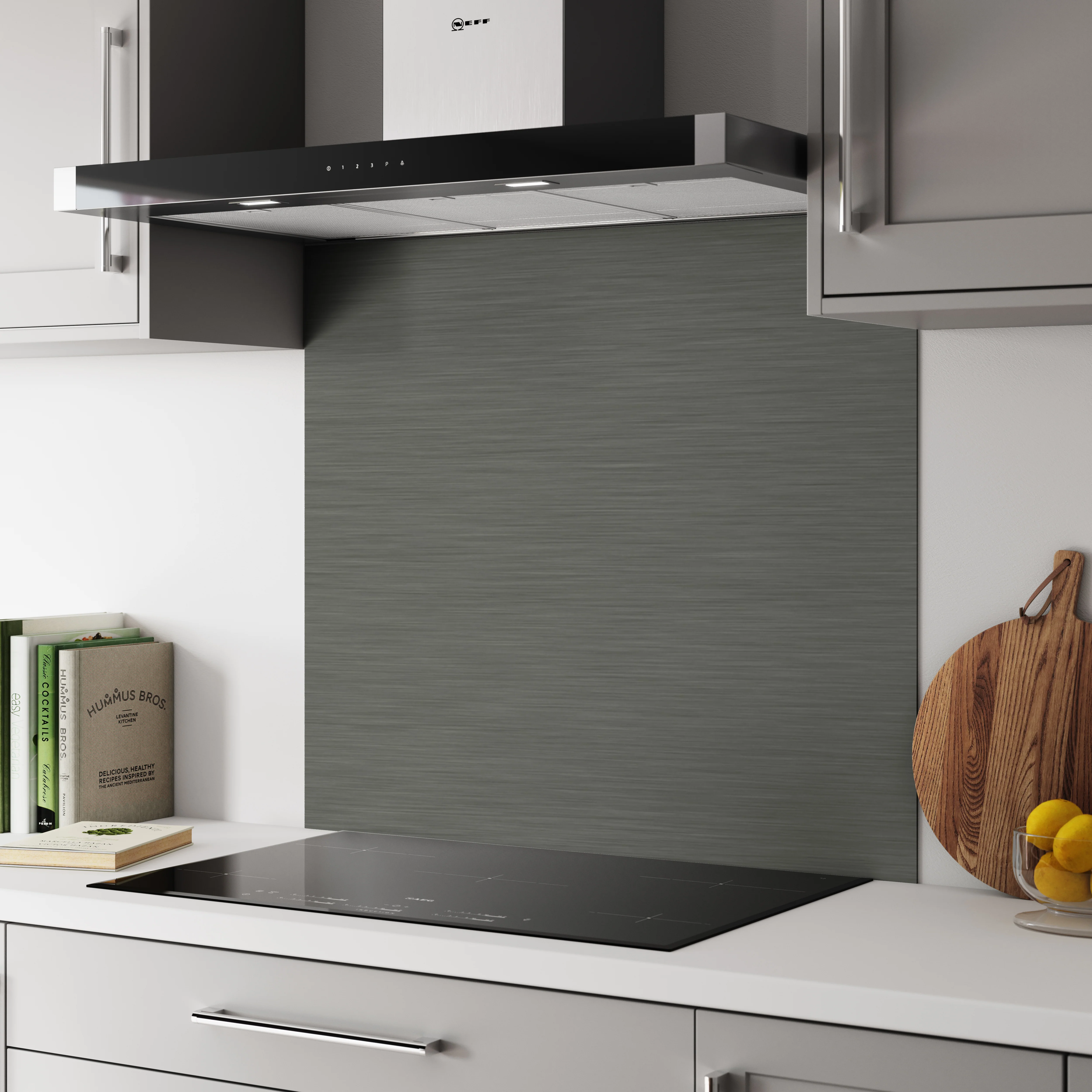 Bushboard Alloy Brushed Titanium Aluminium Feature Kitchen Splashback - Image 3