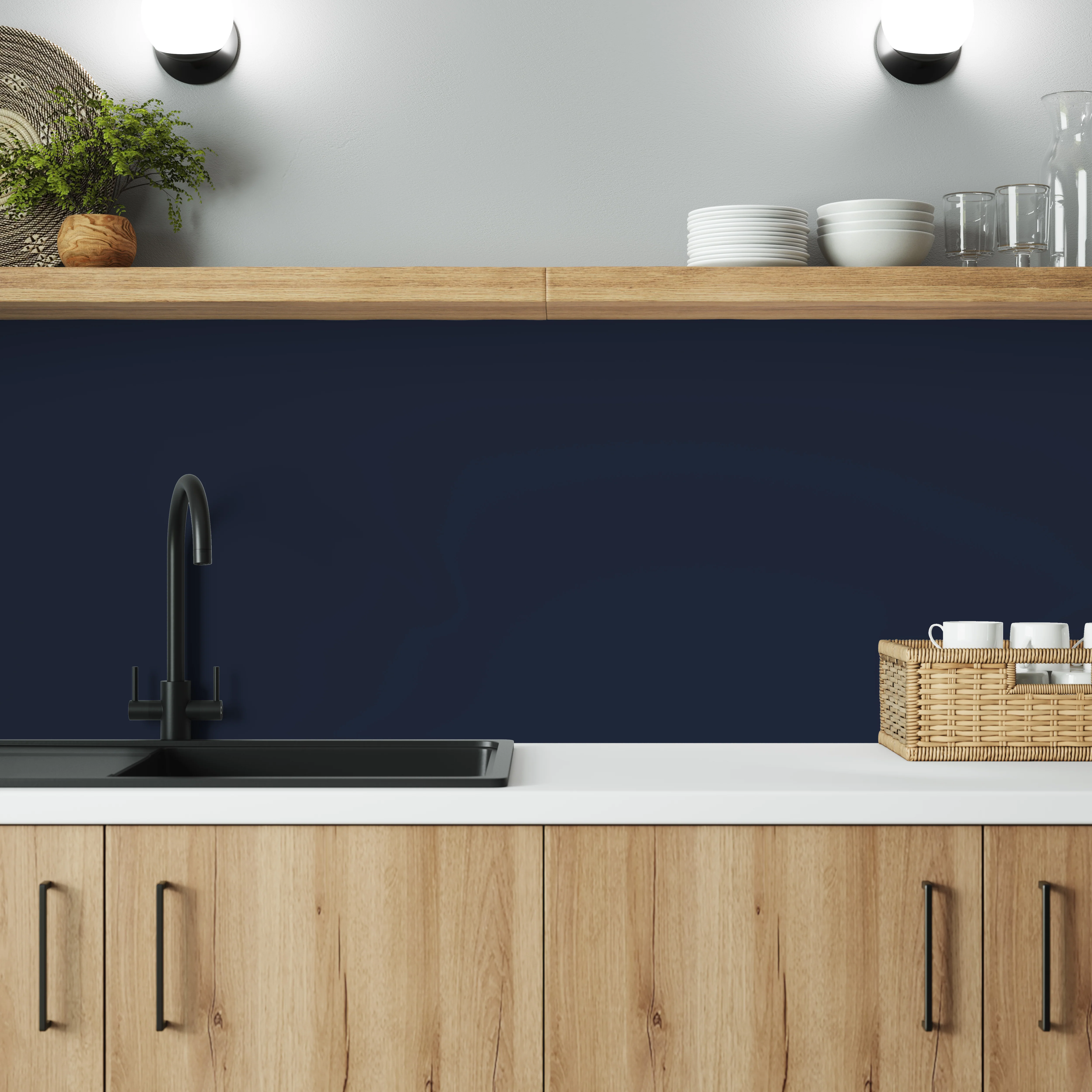 Bushboard Alloy Deep Sea Blue Aluminium Feature Kitchen Splashback - Image 4