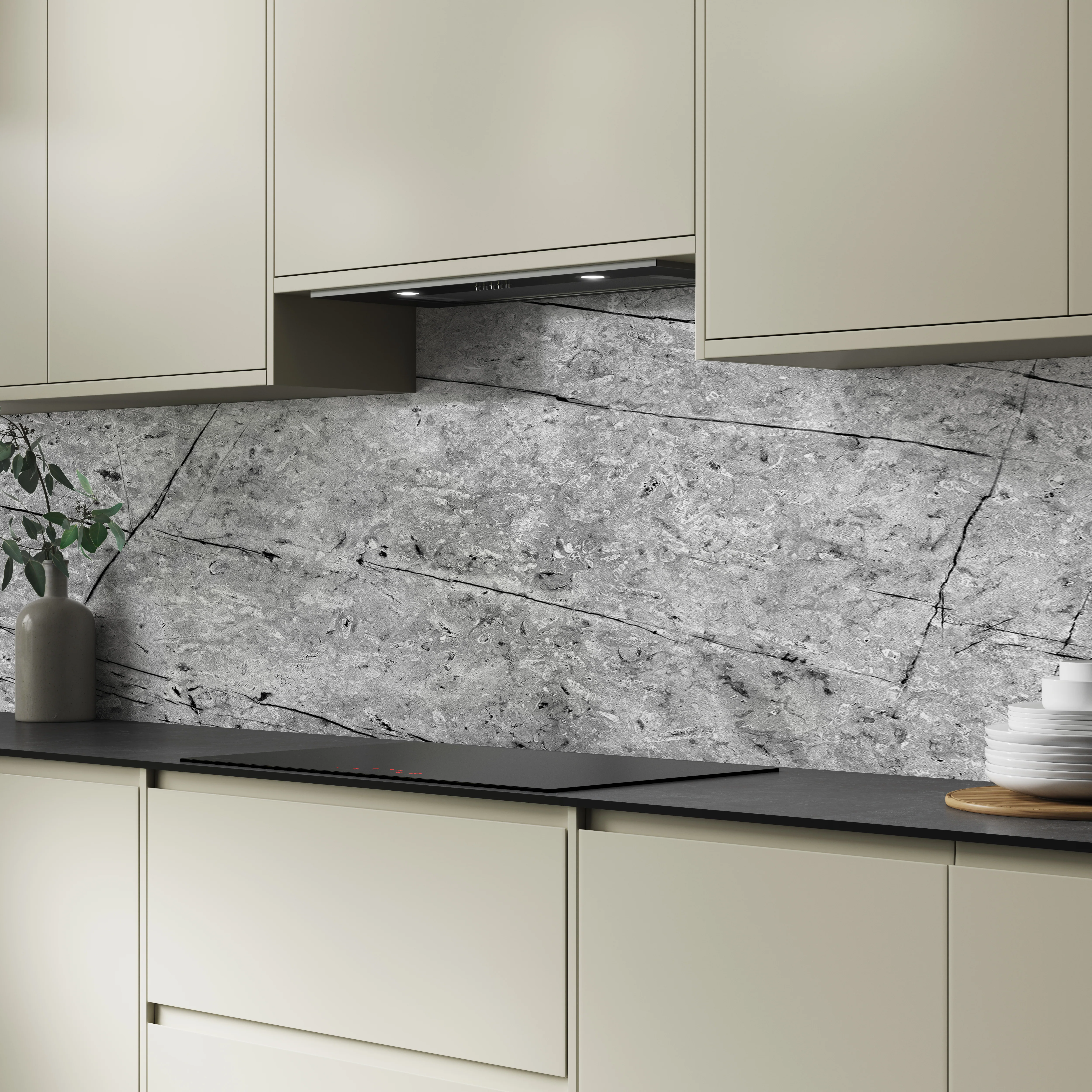 Bushboard Alloy Fossil Marble Aluminium Feature Kitchen Splashback - Image 4