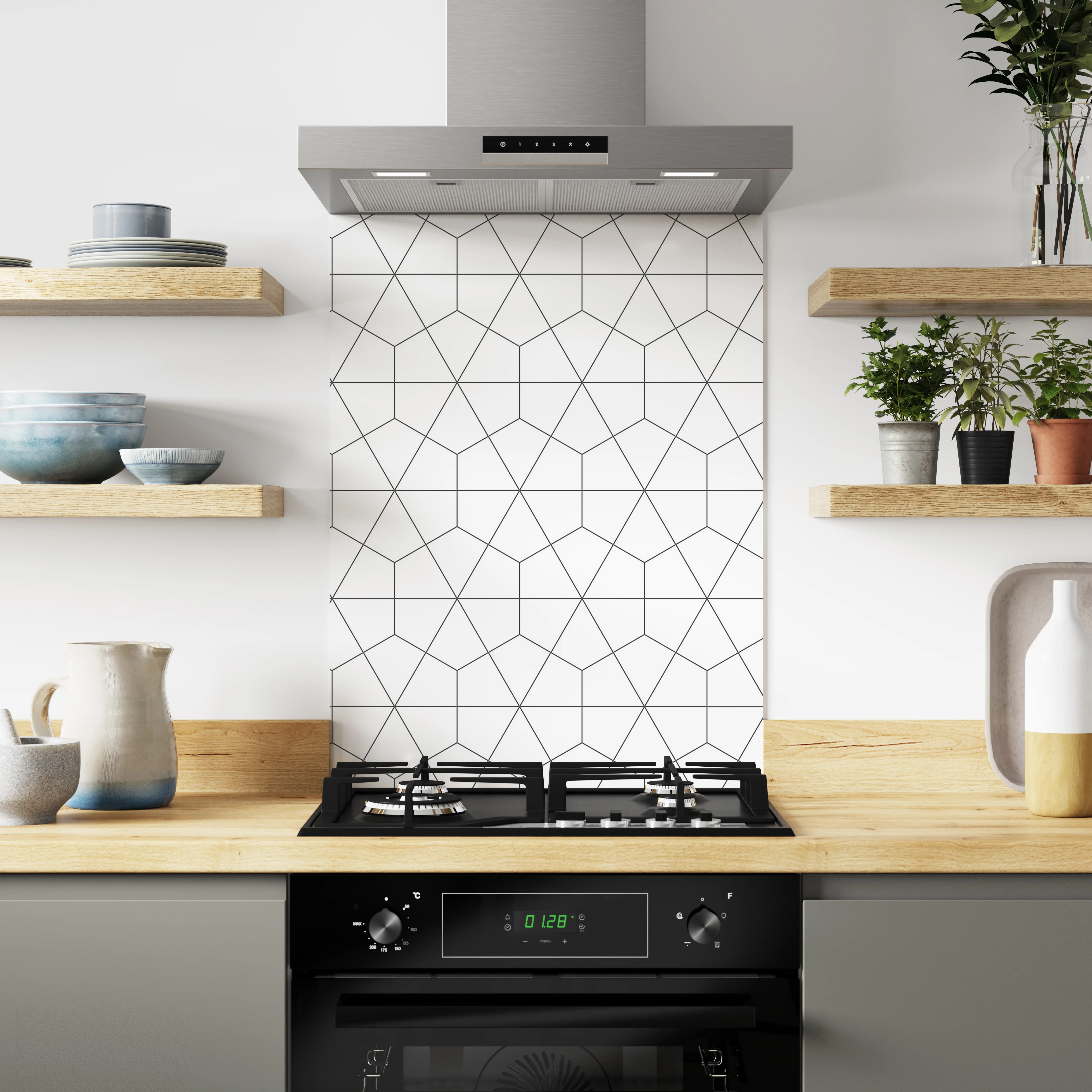 Bushboard Alloy Geometry Aluminium Feature Kitchen Splashback - Image 2