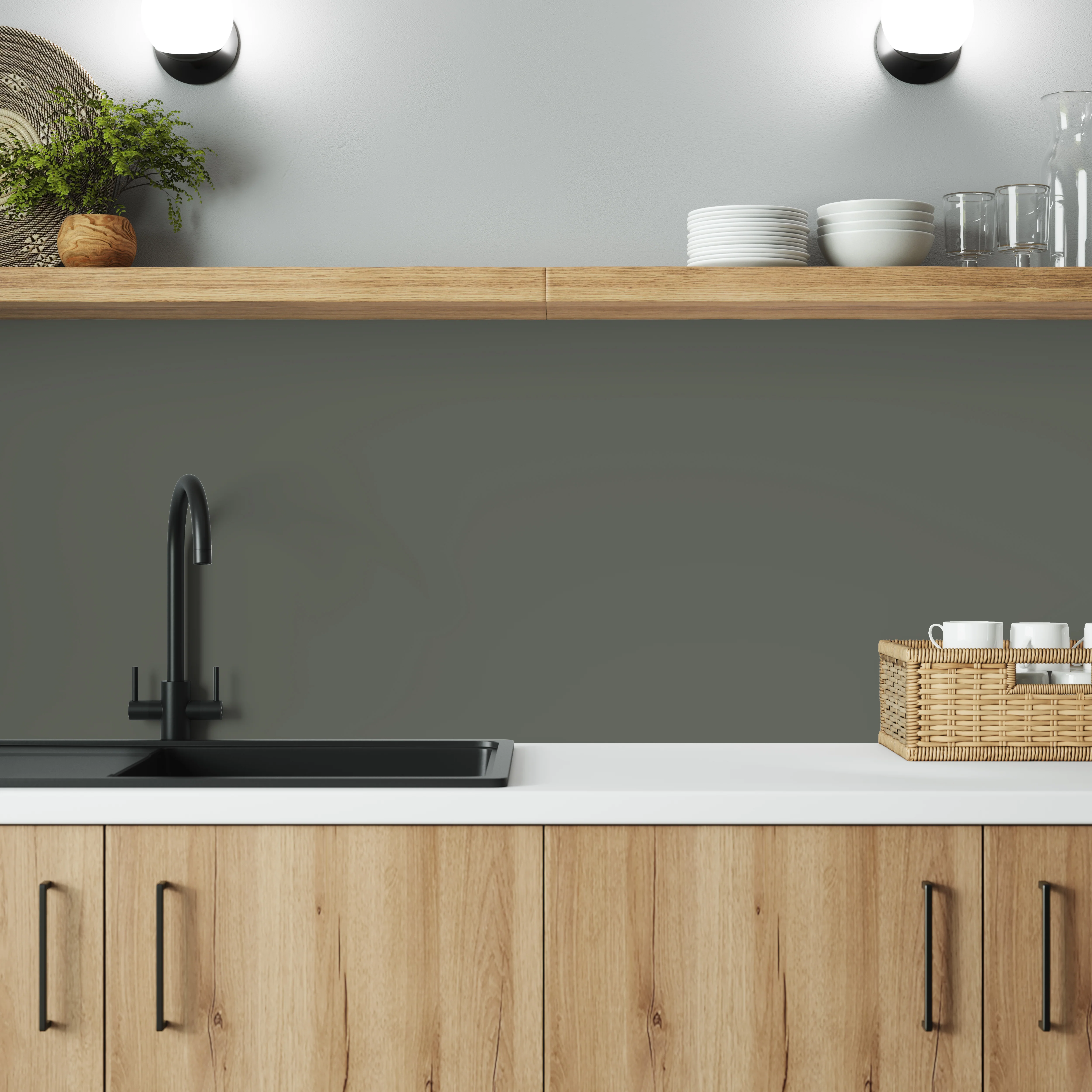 Bushboard Alloy Battleship Grey Aluminium Feature Kitchen Splashback - Image 4