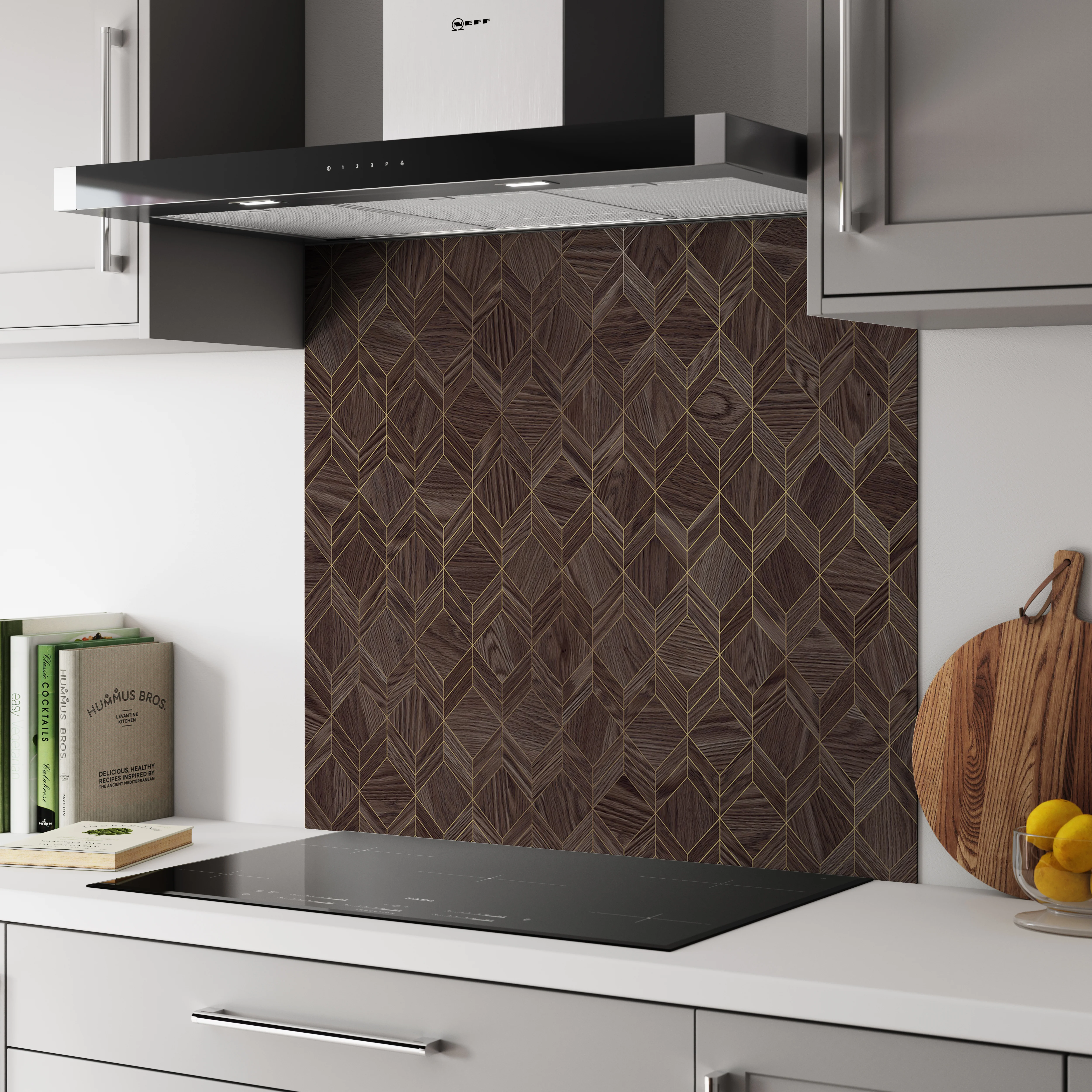 Bushboard Alloy Heritage Walnut Aluminium Feature Kitchen Splashback - Image 3