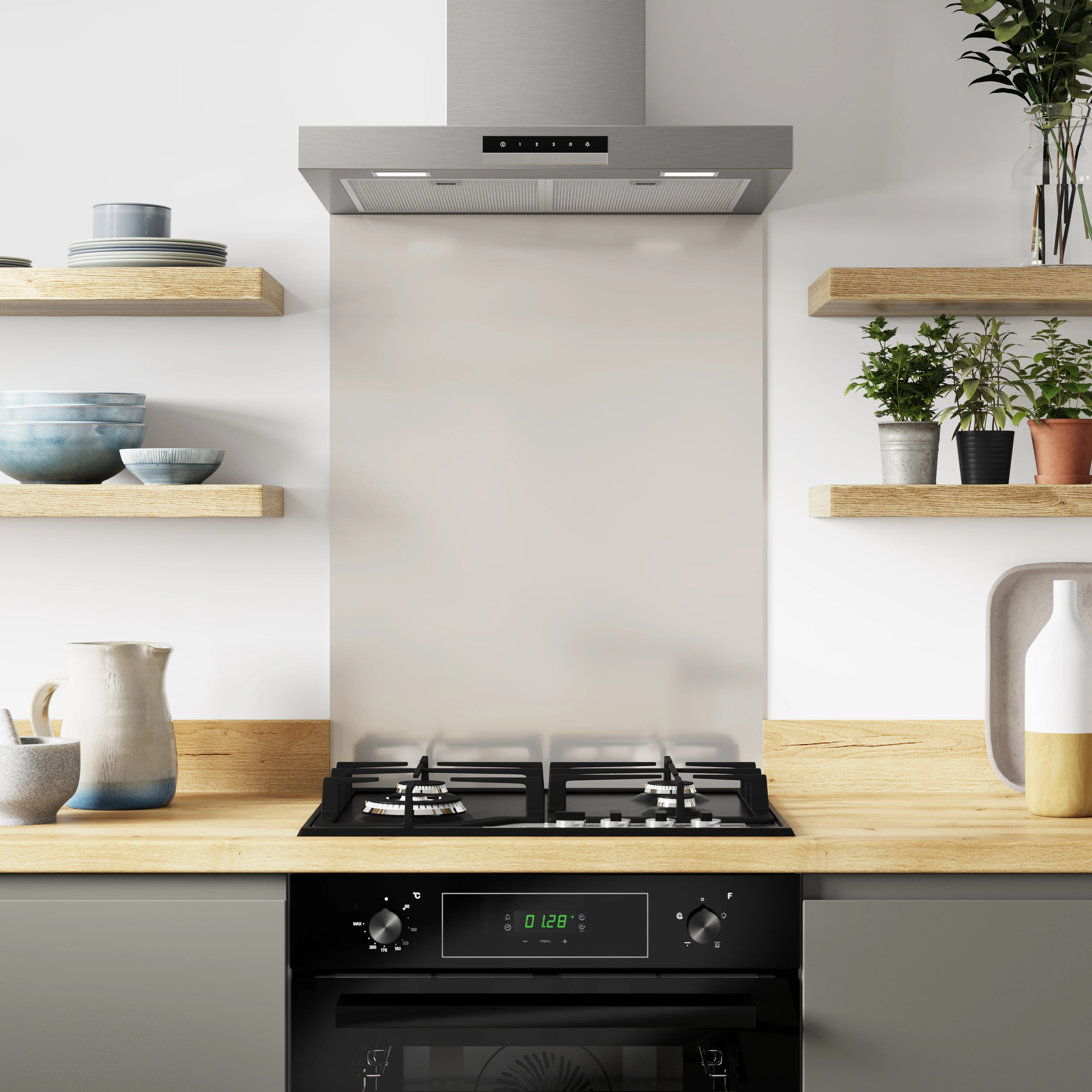 Bushboard Alloy Malibu Grey Aluminium Feature Kitchen Splashback - Image 2