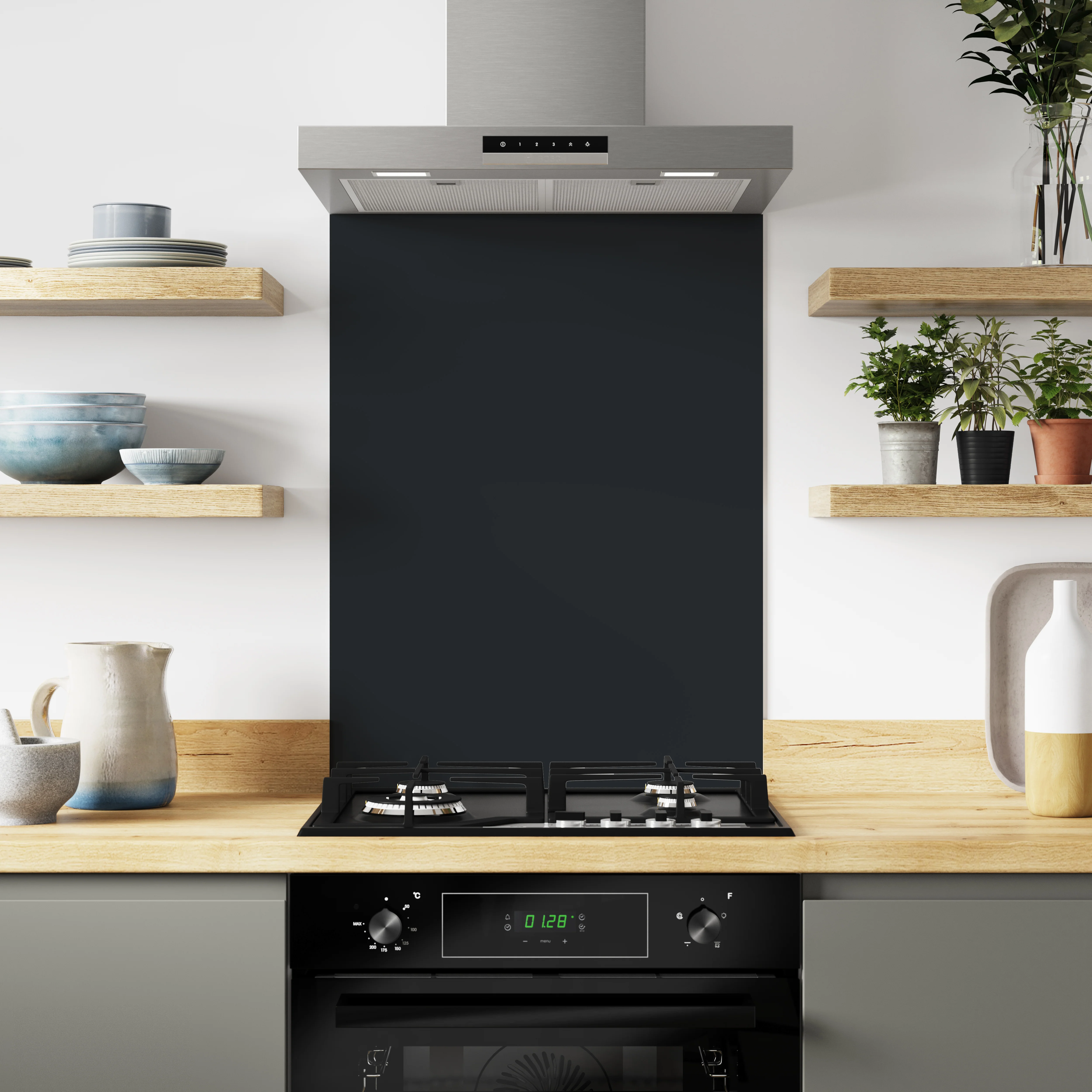 Bushboard Alloy Midnight Grey Aluminium Feature Kitchen Splashback - Image 2