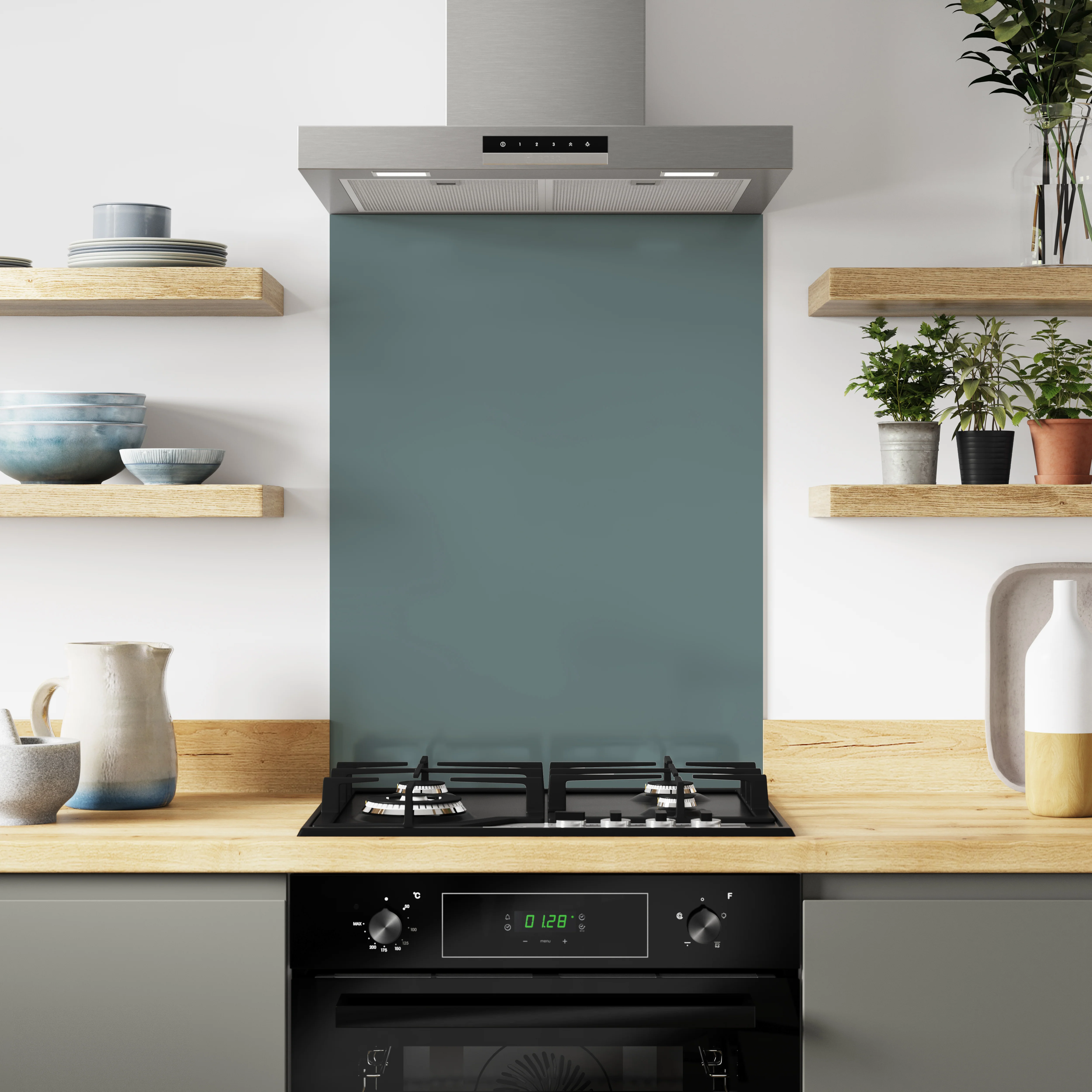Bushboard Alloy Neptune Blue Aluminium Feature Kitchen Splashback - Image 2