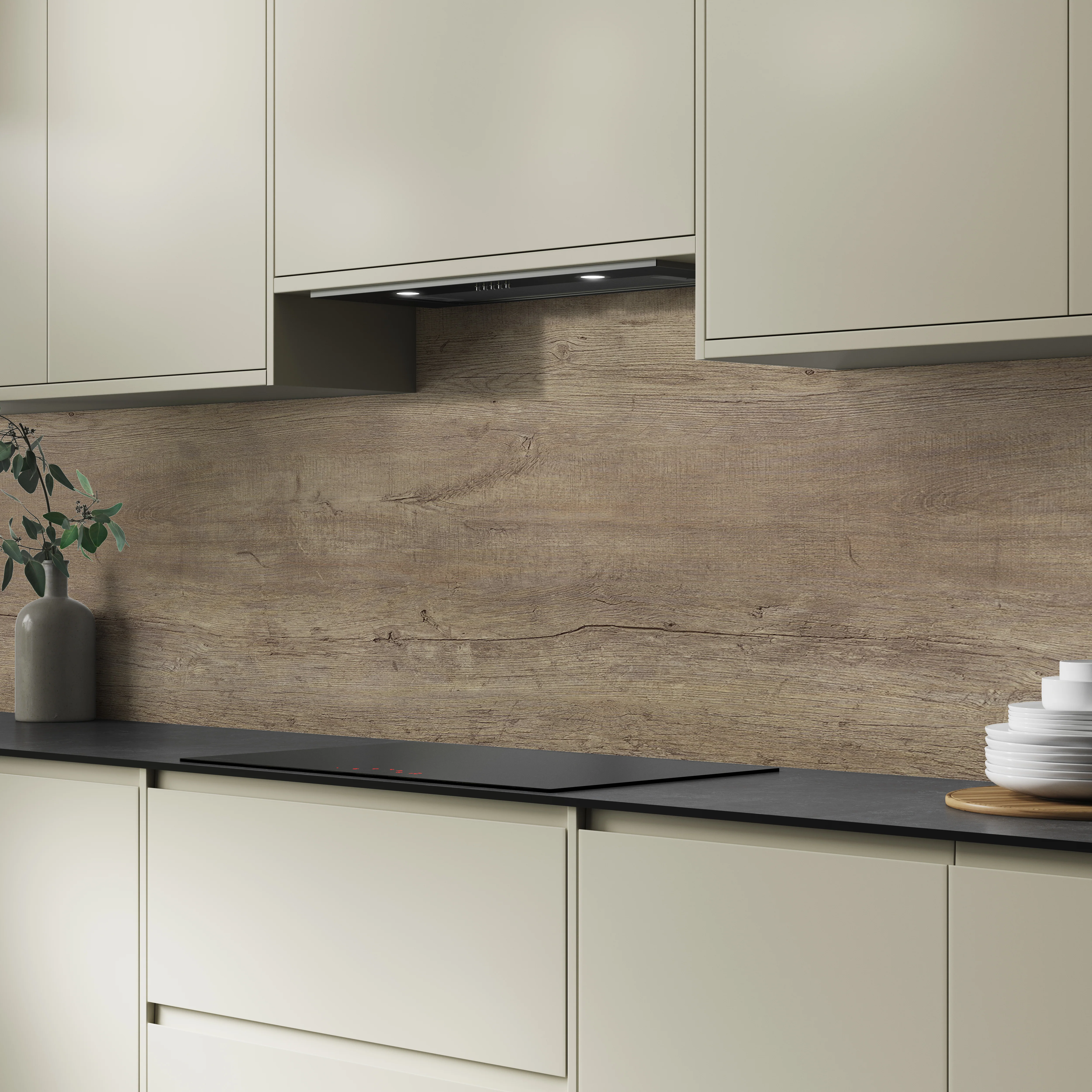 Bushboard Alloy Nordic Oak Aluminium Feature Kitchen Splashback - Image 5