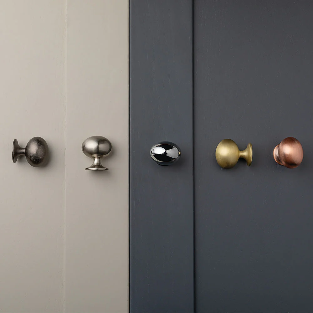 Camden Oval Knob Kitchen/Bedroom Door Handle Pewter - Image 4