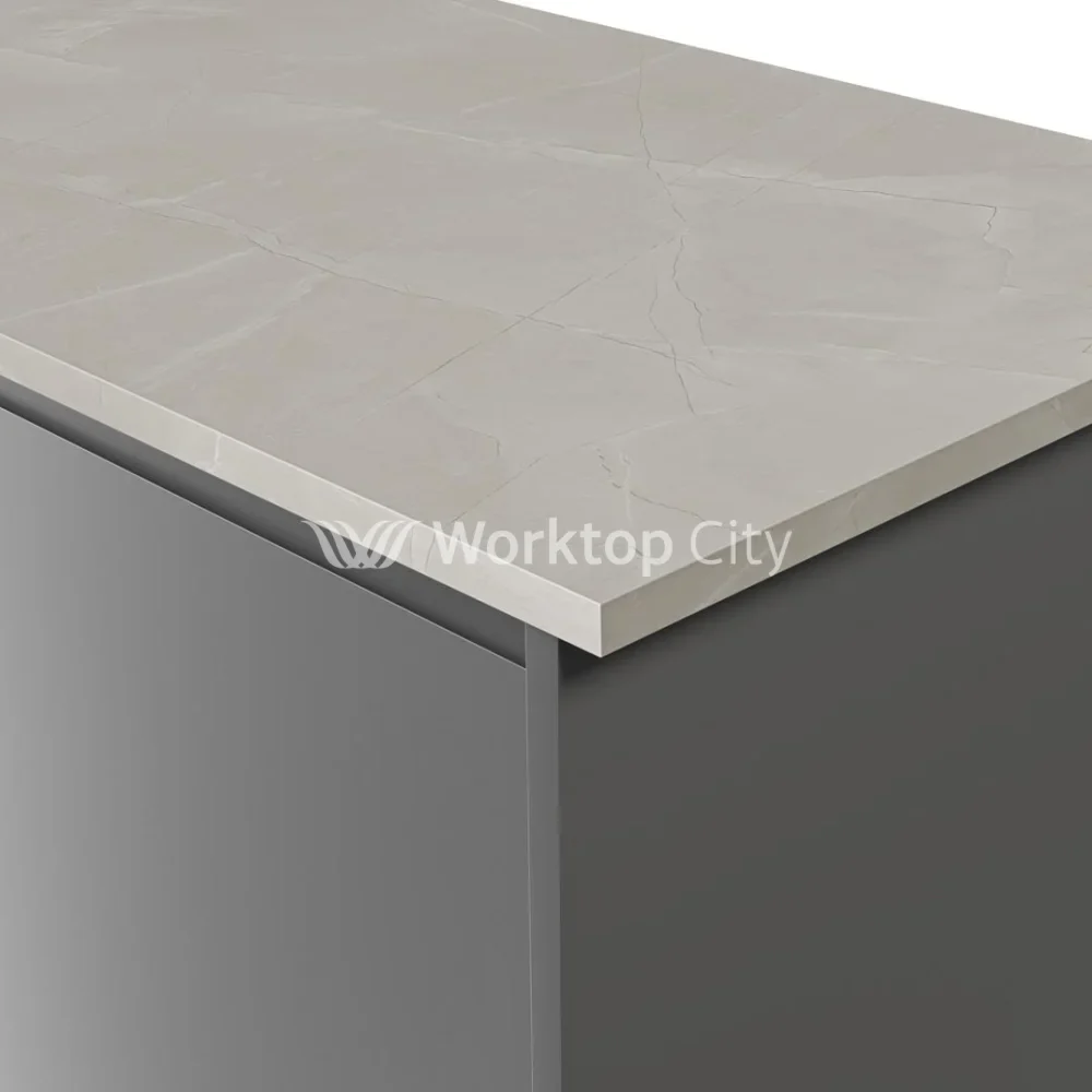 Duropal Kitchen Worktops S63069CA Cracked Marble Plaster - Square Edge - Ceramo Finish