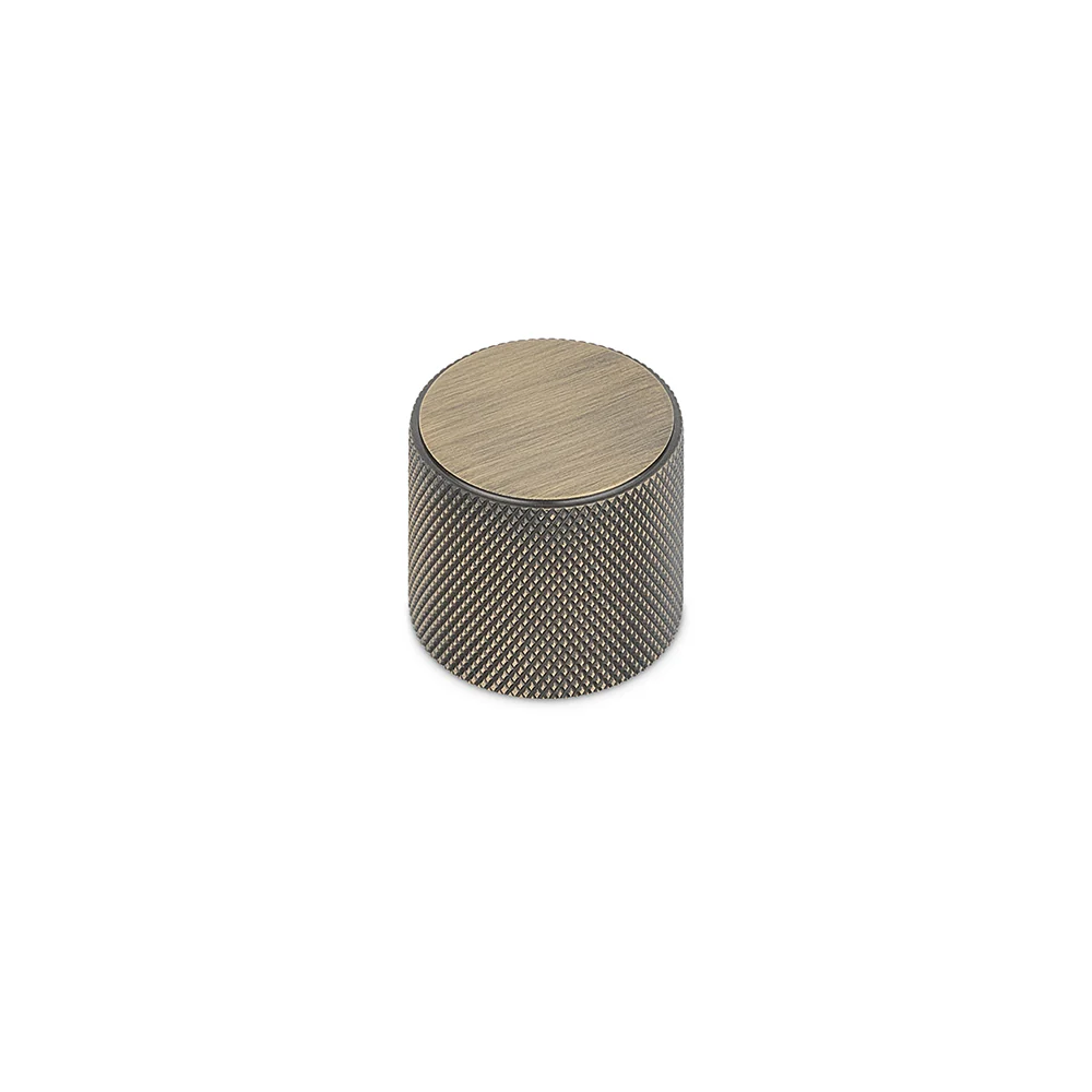 FENDER KNURLED Round Knob Kitchen/Bedroom Door Handle Antique Brass