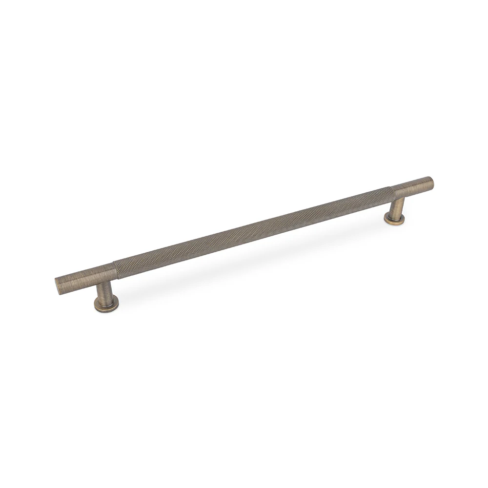 FENDER KNURLED T Bar Handle Kitchen/Bedroom Door Handle Antique Brass (Various Sizes) - Image 2