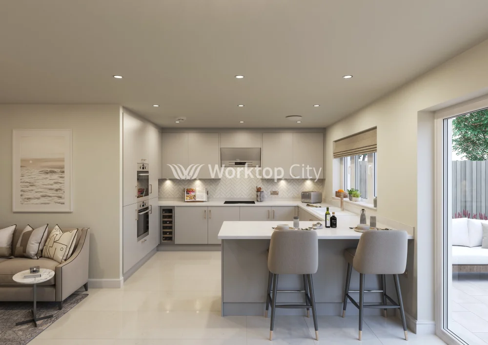 Fenton Painted (Laser Edged) Slab Dove Grey- Replacement Kitchen Doors SAMPLE PRODUCTS - Image 2