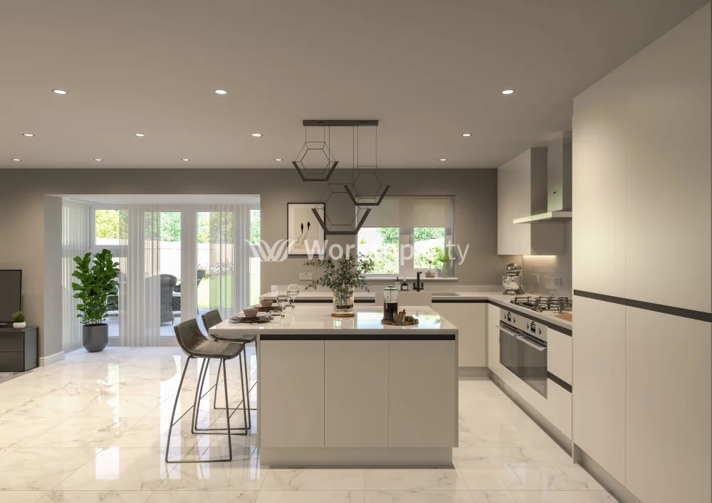 Fenton Painted (Laser Edged) Slab White- Replacement Kitchen Doors SAMPLE PRODUCTS - Image 2