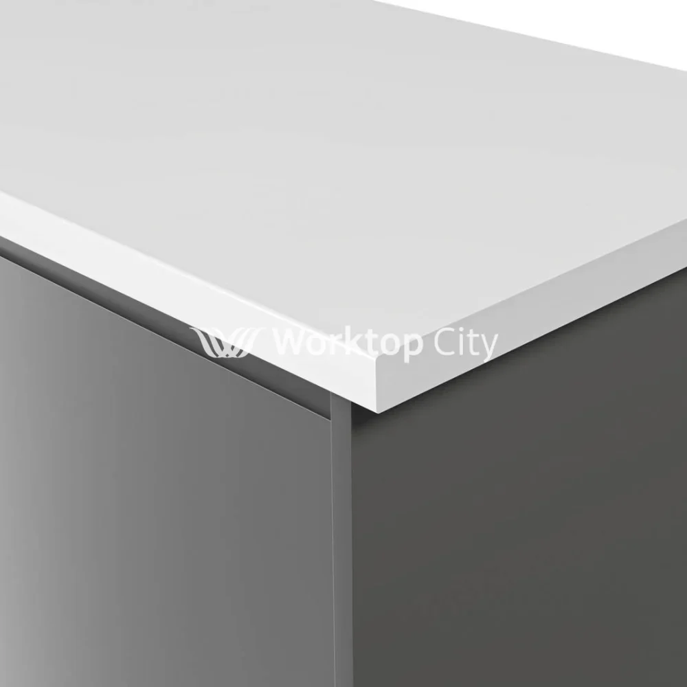 Formica Originals PP6340 Crisp White 38mm Postformed Laminate Kitchen Worktop - Essence Finish