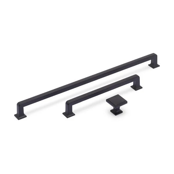 INES Square Knob Kitchen/Bedroom Door Handle Matt Black - Image 3