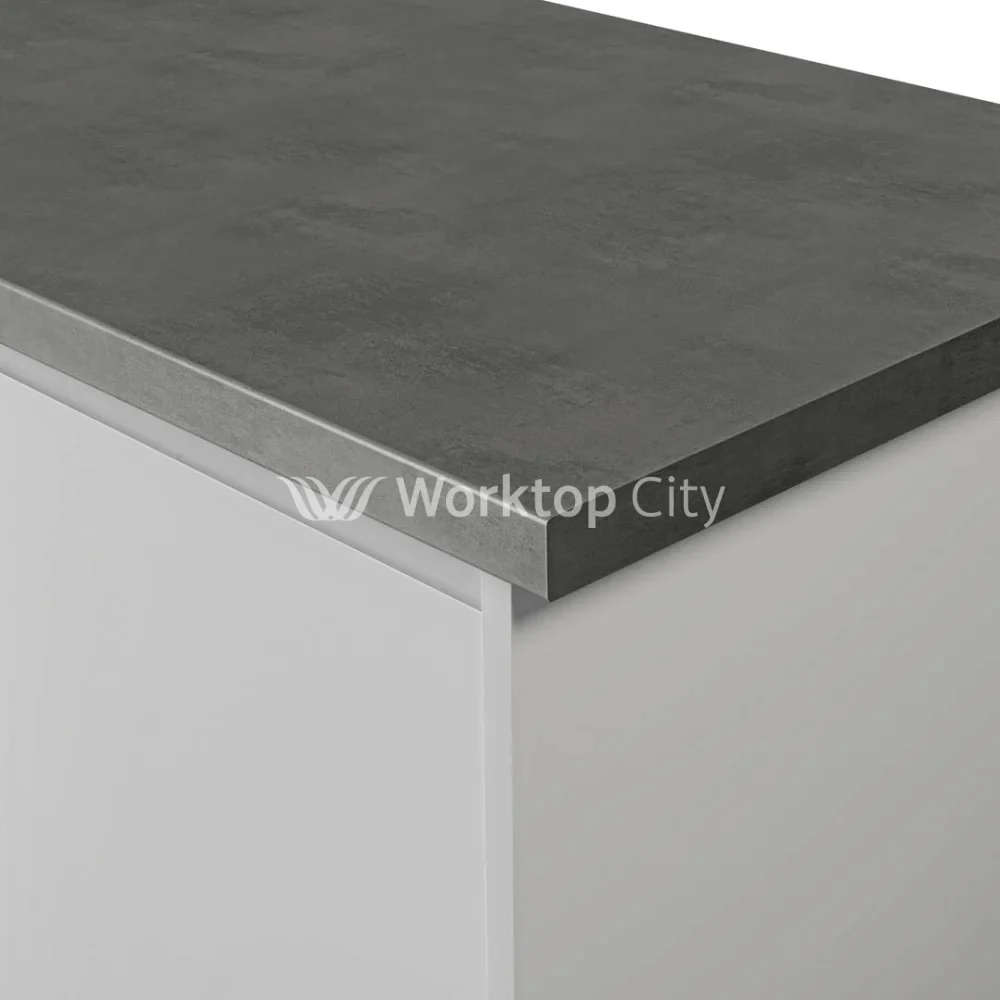 Krono-Finesse Laminate Kitchen Worktops K201 RS Dark Grey Concrete - Postformed Edge