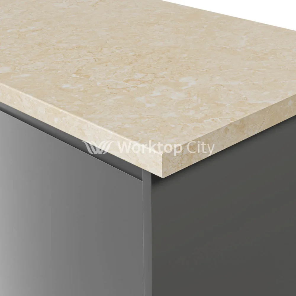 Krono-Finesse Laminate Kitchen Worktops K212 PA Beige Royal Marble - Postformed Edge