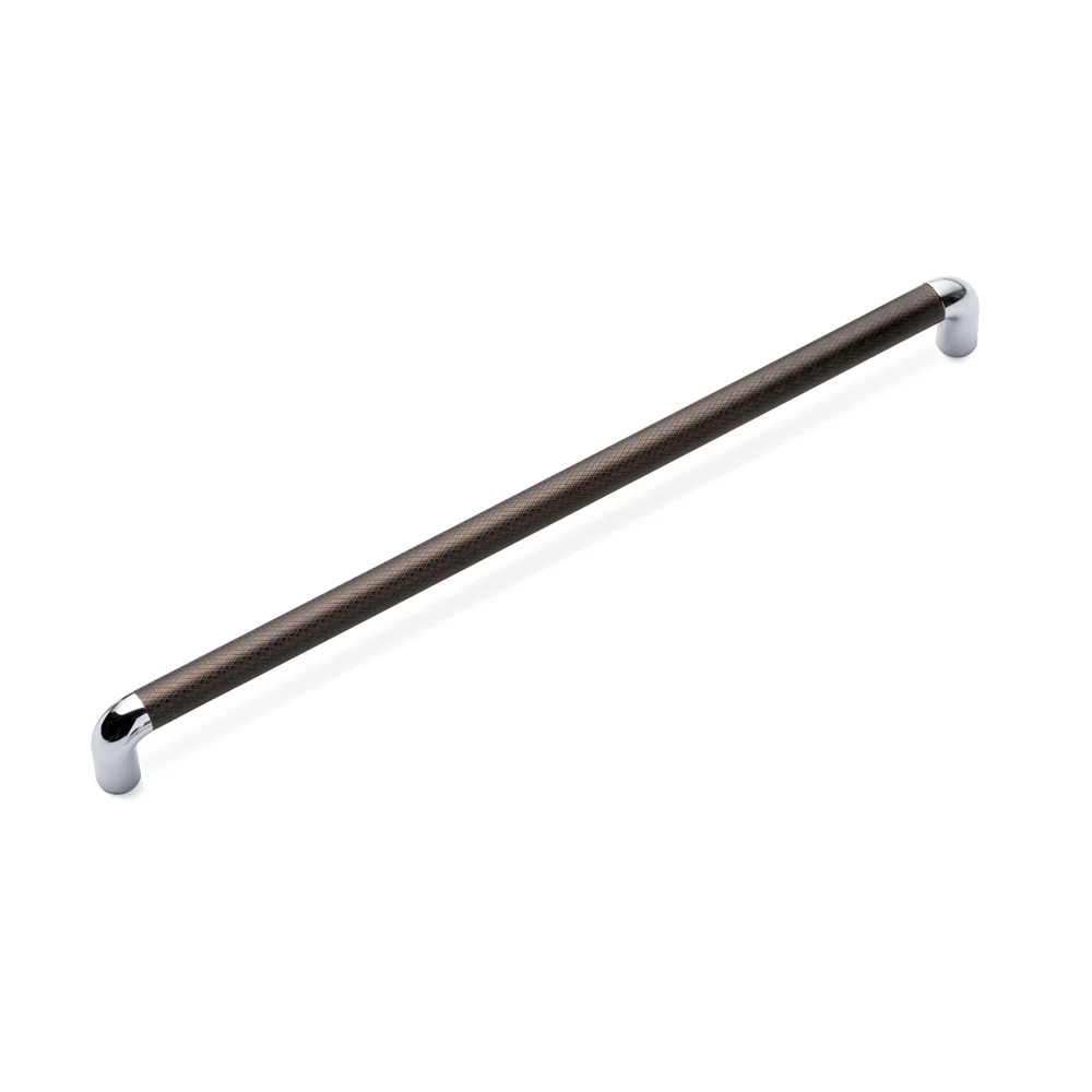 LANY KNURLED D Handle Kitchen/Bedroom Door Handle Antique Copper / Chrome (Various Sizes) - Image 2