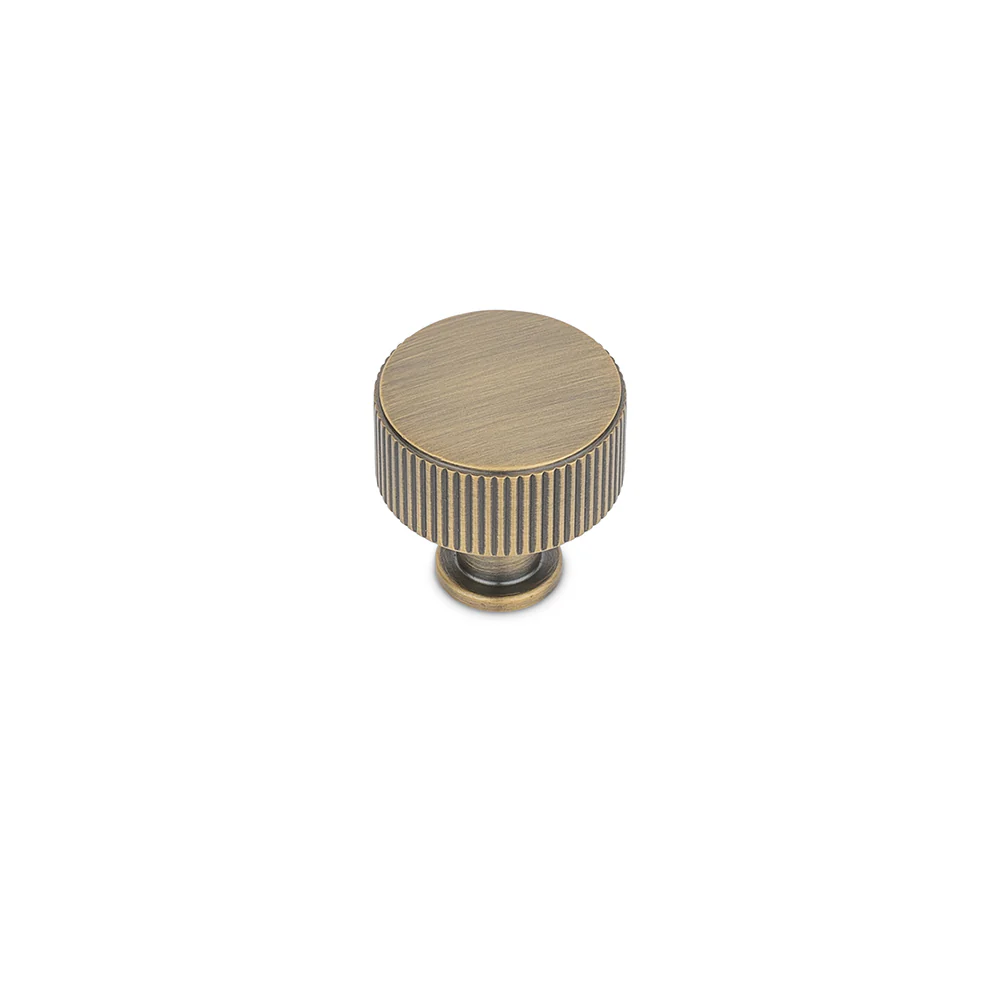 Linea Round Post Knob Kitchen/Bedroom Door Handle Antique Brass