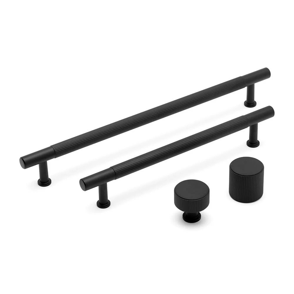 Linea Round Post Knob Kitchen/Bedroom Door Handle Matt Black - Image 2