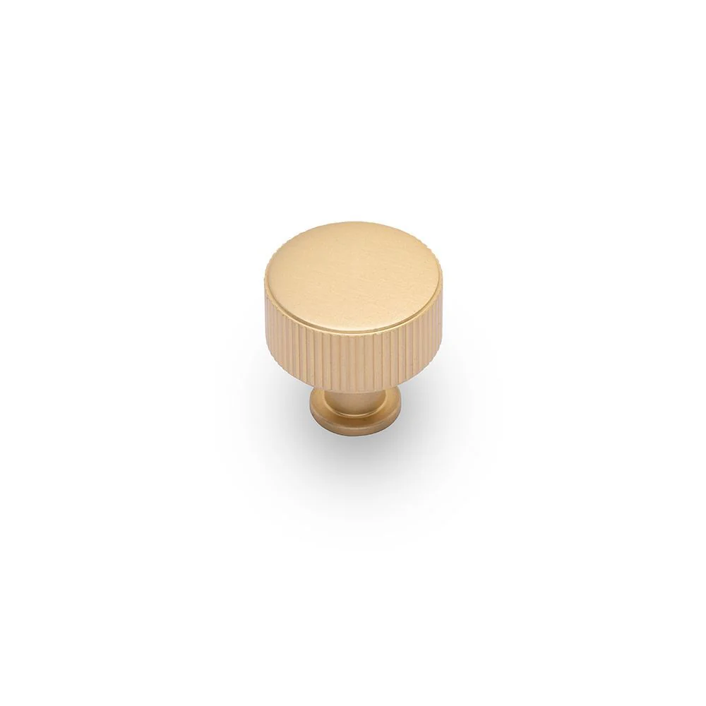 Linea Round Post Knob Kitchen/Bedroom Door Handle Satin Brass