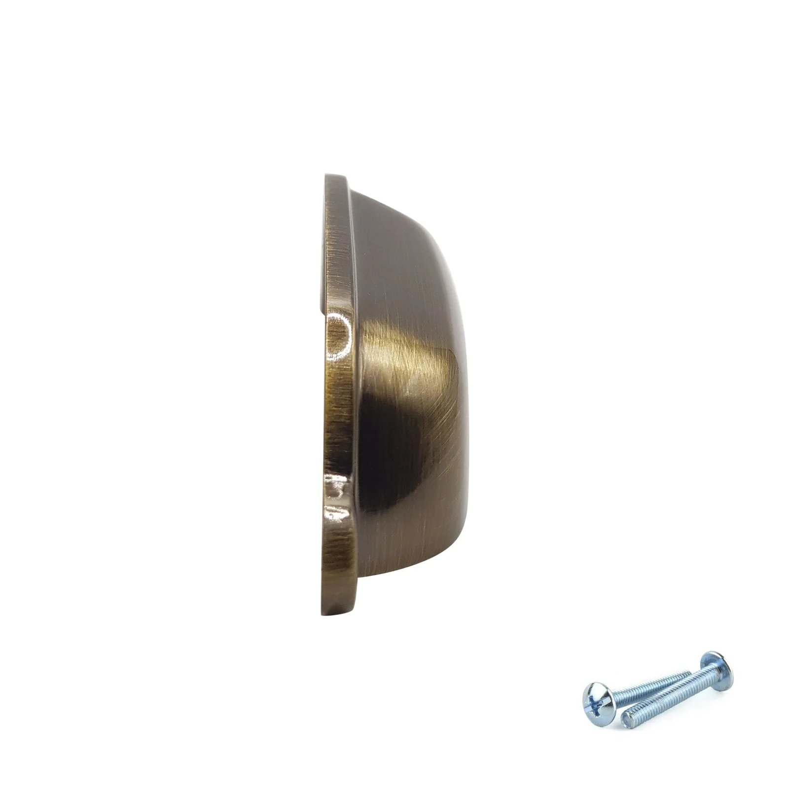 M4TEC 96mm Antique Brass Cup Handle - Kitchen Cabinet & Drawer Pull (VG4 Series) - Image 3