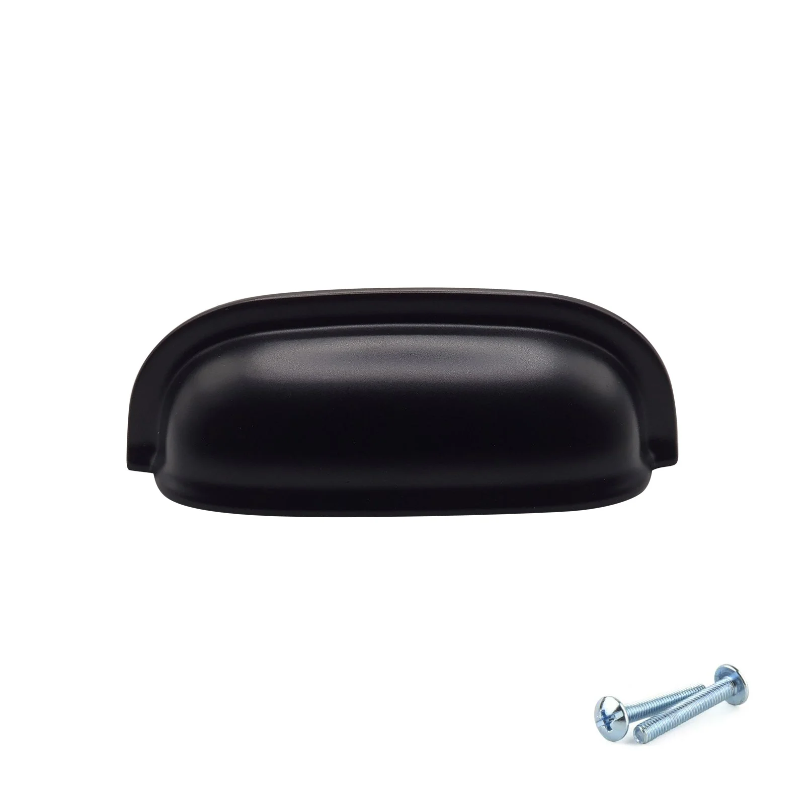 M4TEC 64mm Matte Black Cup Handle - Modern Zinc Drawer & Kitchen Cabinet Pull (VG5 Series) - Image 3