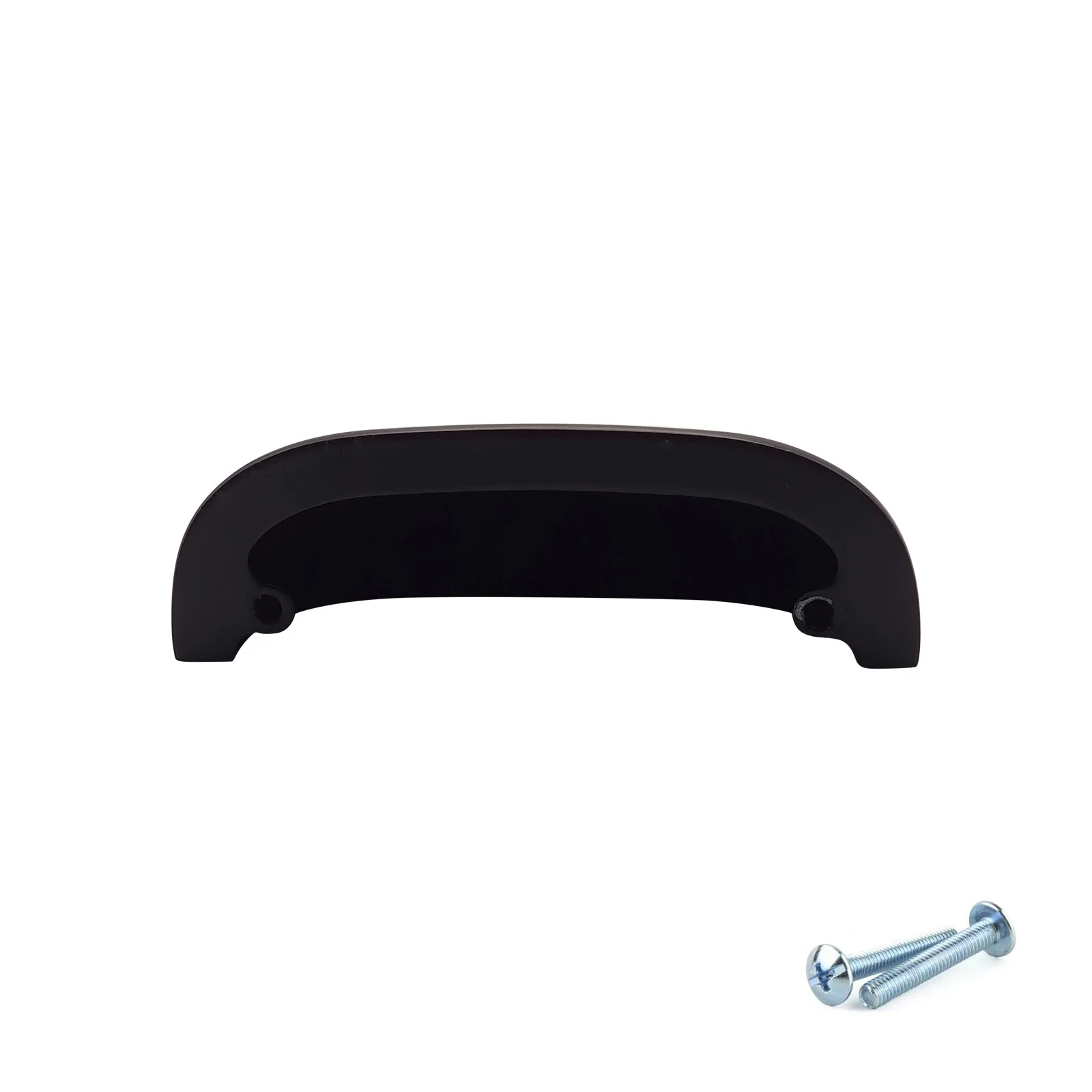 M4TEC 64mm Matte Black Cup Handle - Modern Zinc Drawer & Kitchen Cabinet Pull (VG5 Series) - Image 4