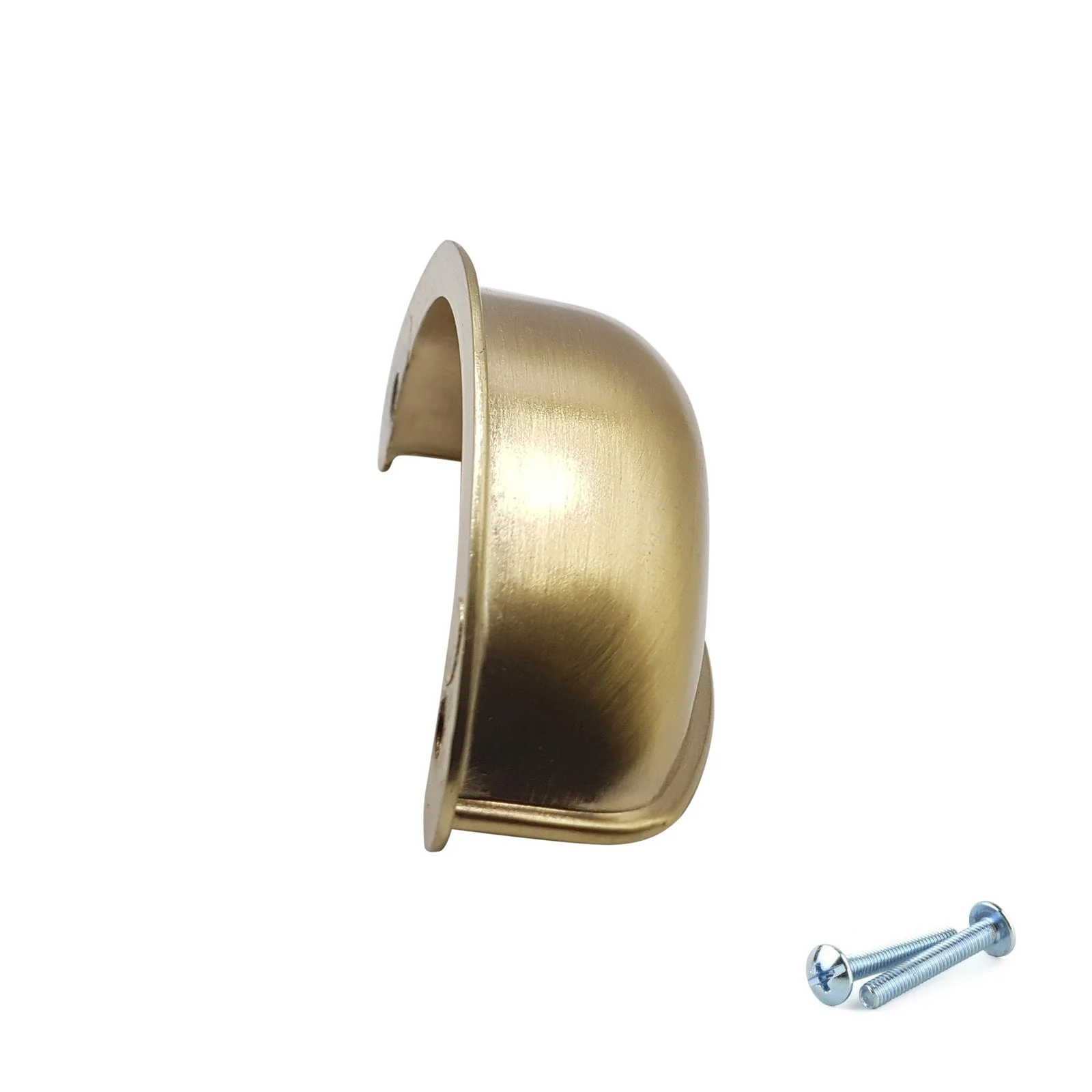 Brushed Brass Cup Handle – 79mm Cabinet Drawer Pull (64mm Centres) | M4TEC VG3 Series - Image 3