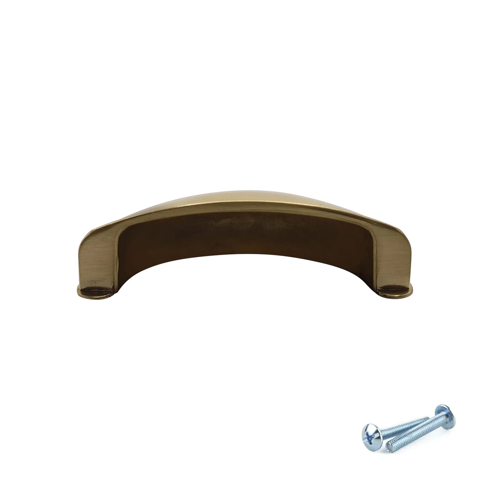 Brushed Brass Cup Handle – 79mm Cabinet Drawer Pull (64mm Centres) | M4TEC VG3 Series - Image 4