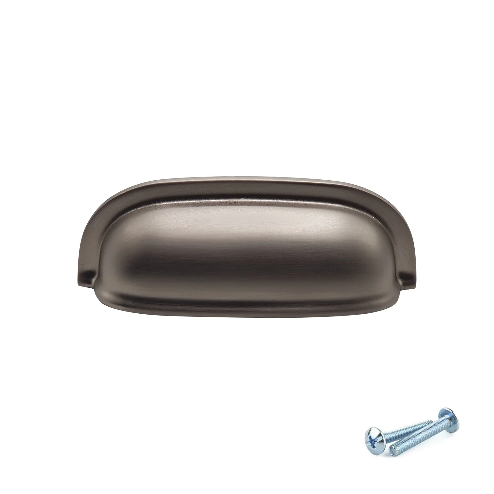 M4TEC 77mm Brushed Nickel Cup Handle - Modern Zinc Kitchen Cabinet & Drawer Pull (VG6 Series) - Image 2