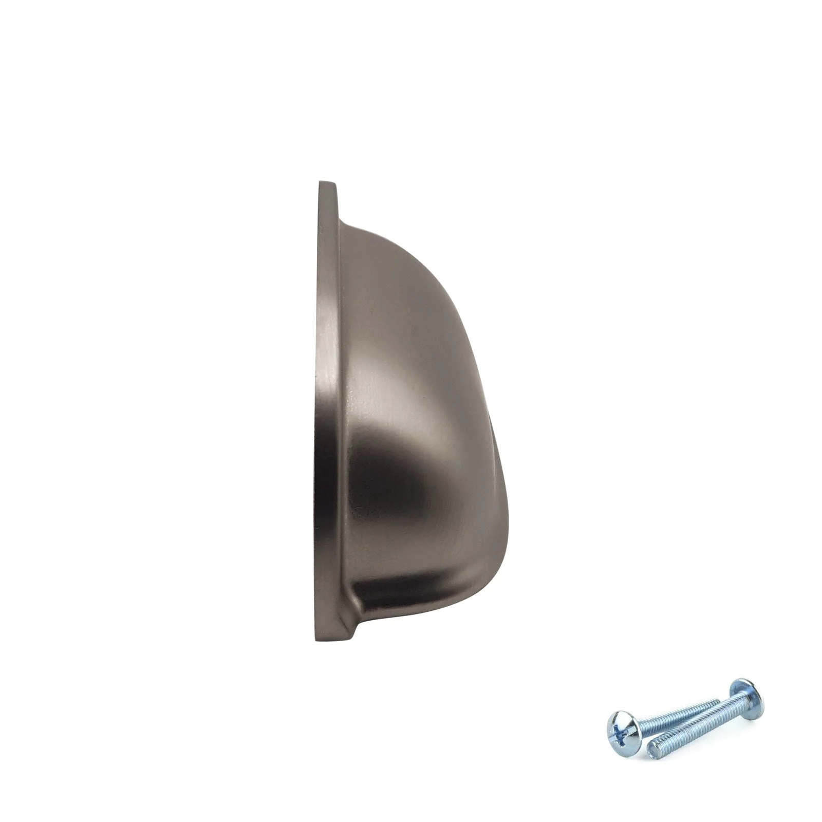 M4TEC 77mm Brushed Nickel Cup Handle - Modern Zinc Kitchen Cabinet & Drawer Pull (VG6 Series) - Image 3