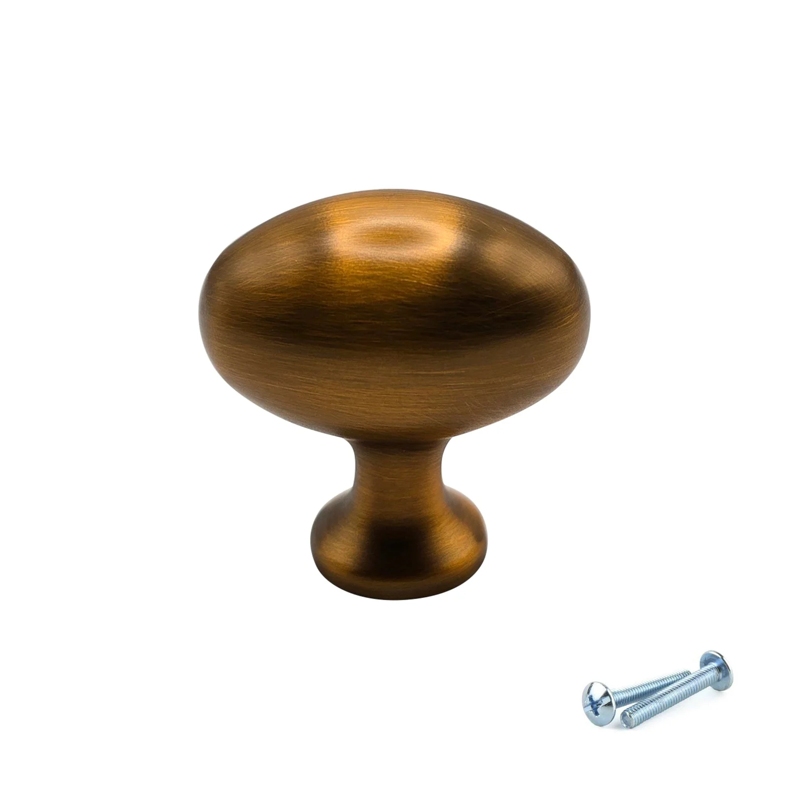 M4TEC Aged Brass Oval Knob Handle – VG8 Series (36mm Cabinet, Drawer & Cupboard Knob) - Image 2