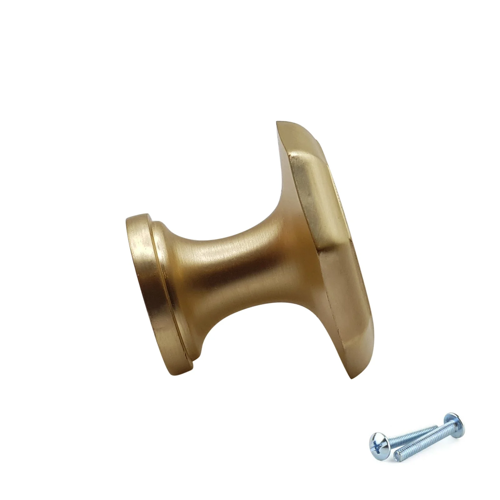 M4TEC Brushed Brass Octagonal Cabinet Knob – 30mm Drawer & Cupboard Door Handle VF7 Series - Image 4
