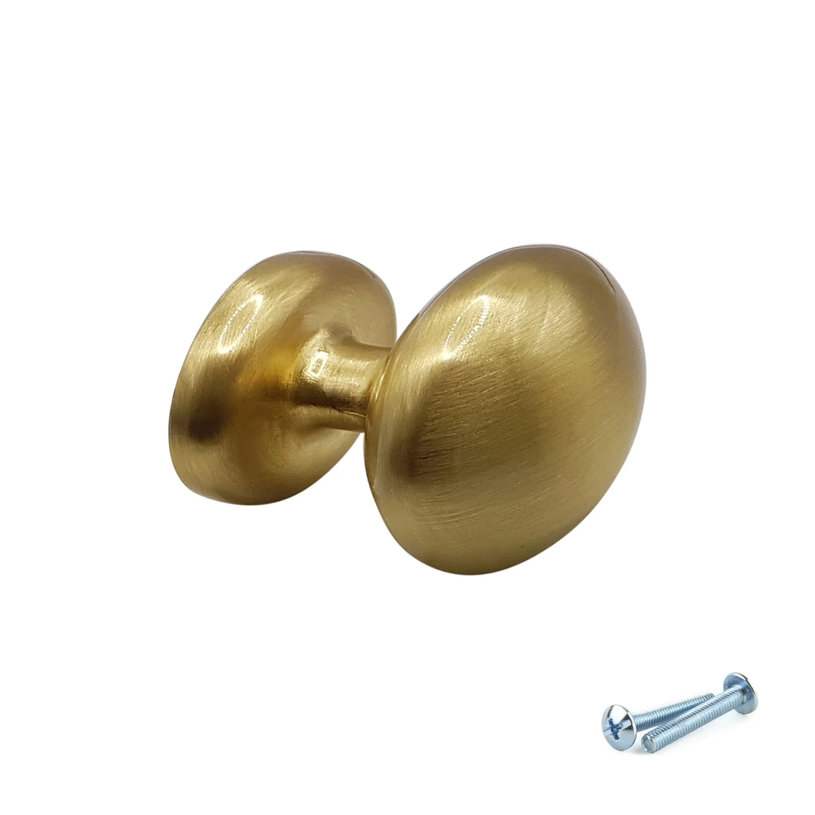 M4TEC Brushed Brass Cabinet Knob – 34mm Drawer & Cupboard Door Handle (VF9 Series)