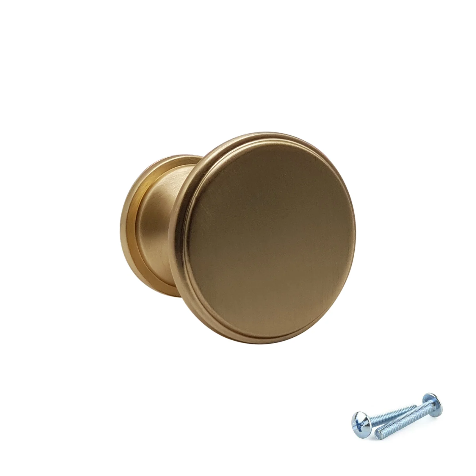 M4TEC Knob Handle Brushed Brass Doors, Drawers or Cupboards VG7 Series 25mm 10 pack - Image 2