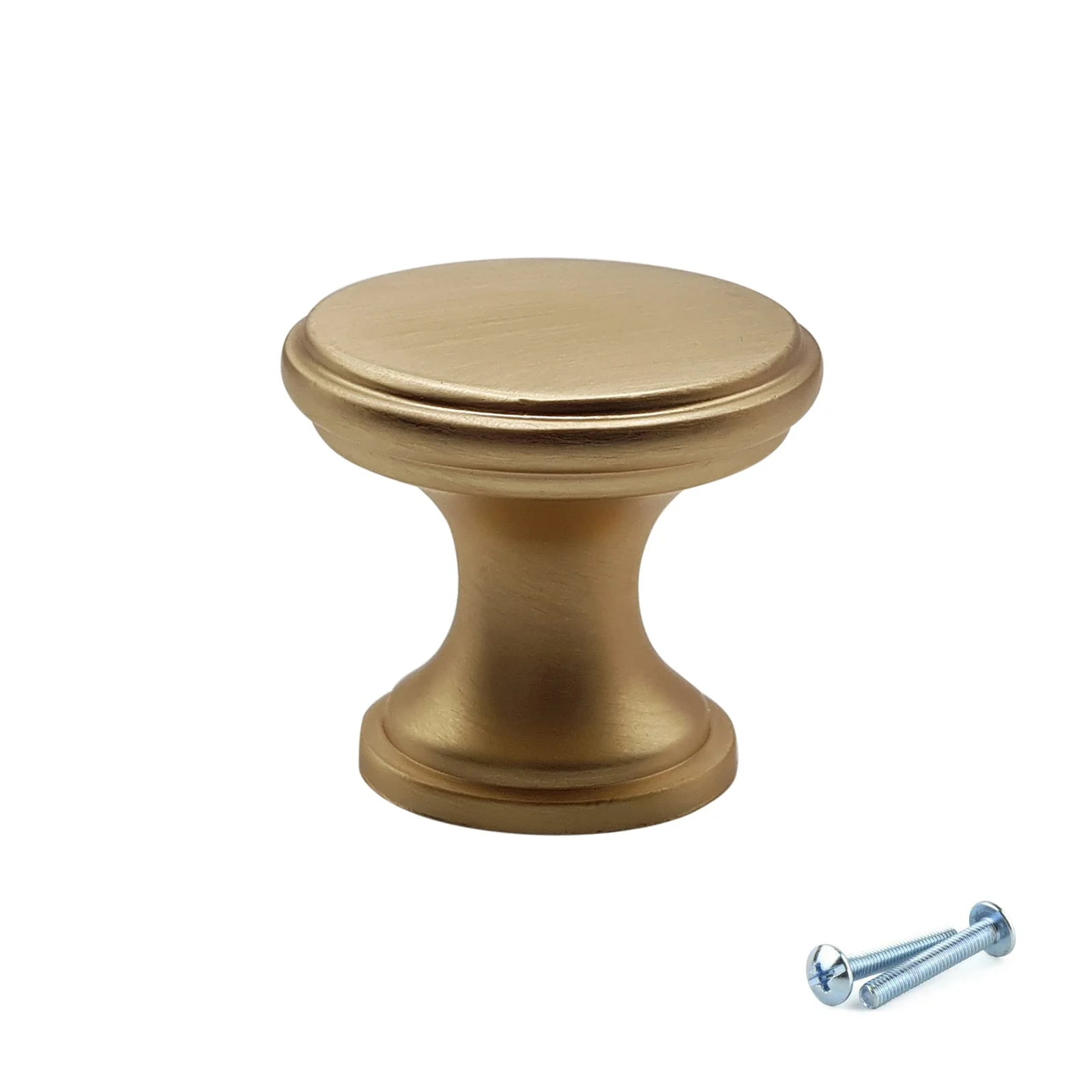 M4TEC Knob Handle Brushed Brass Doors, Drawers or Cupboards VG7 Series 25mm 10 pack - Image 3