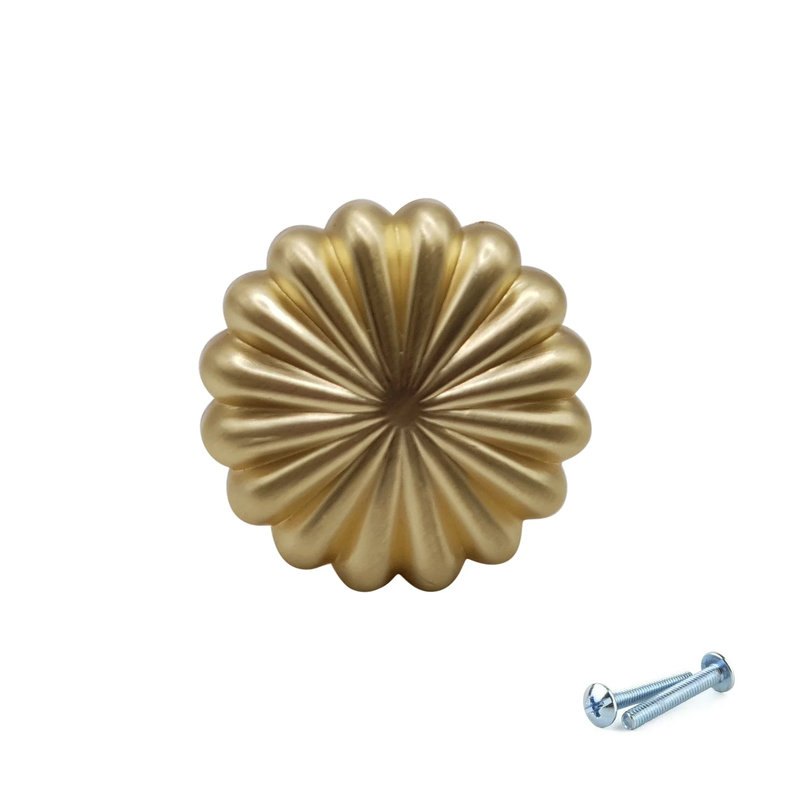 M4TEC Brushed Brass Fluted Knob Handle – VH3 Series (30mm Cabinet, Drawer & Cupboard Knob) - Image 4