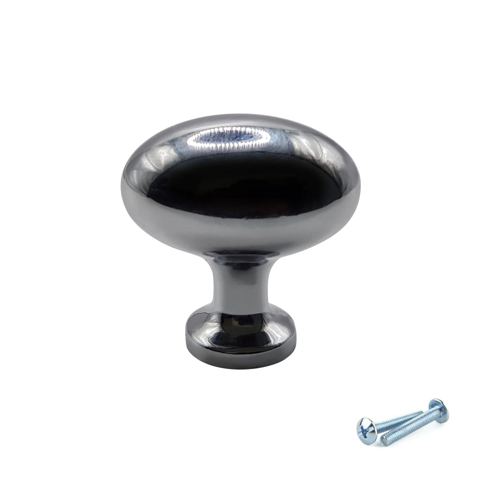 M4TEC Polished Chrome Oval Knob Handle – VG8 Series (36mm Cabinet, Drawer & Cupboard Knob) - Image 3