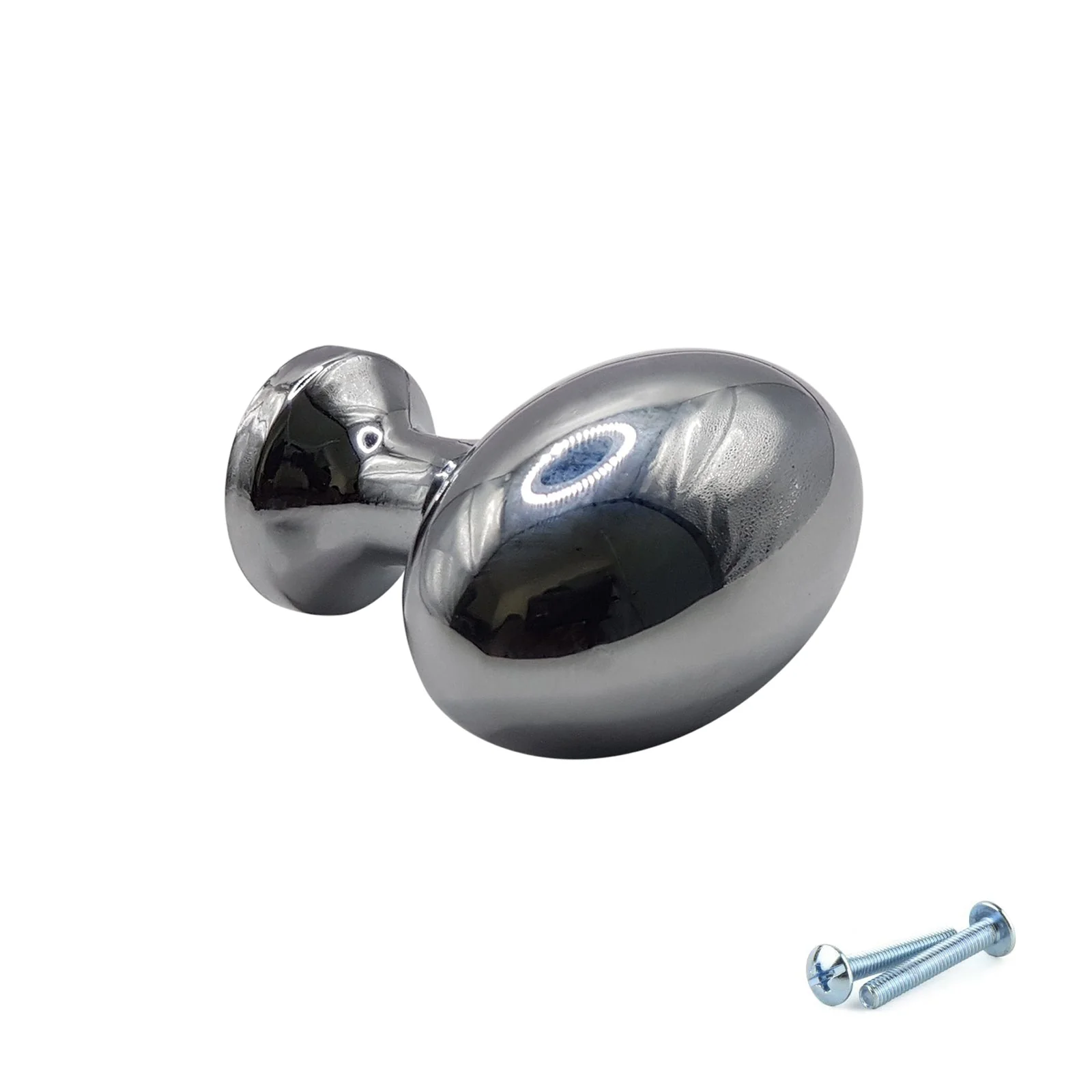 M4TEC Polished Chrome Oval Knob Handle – VG8 Series (36mm Cabinet, Drawer & Cupboard Knob) - Image 4