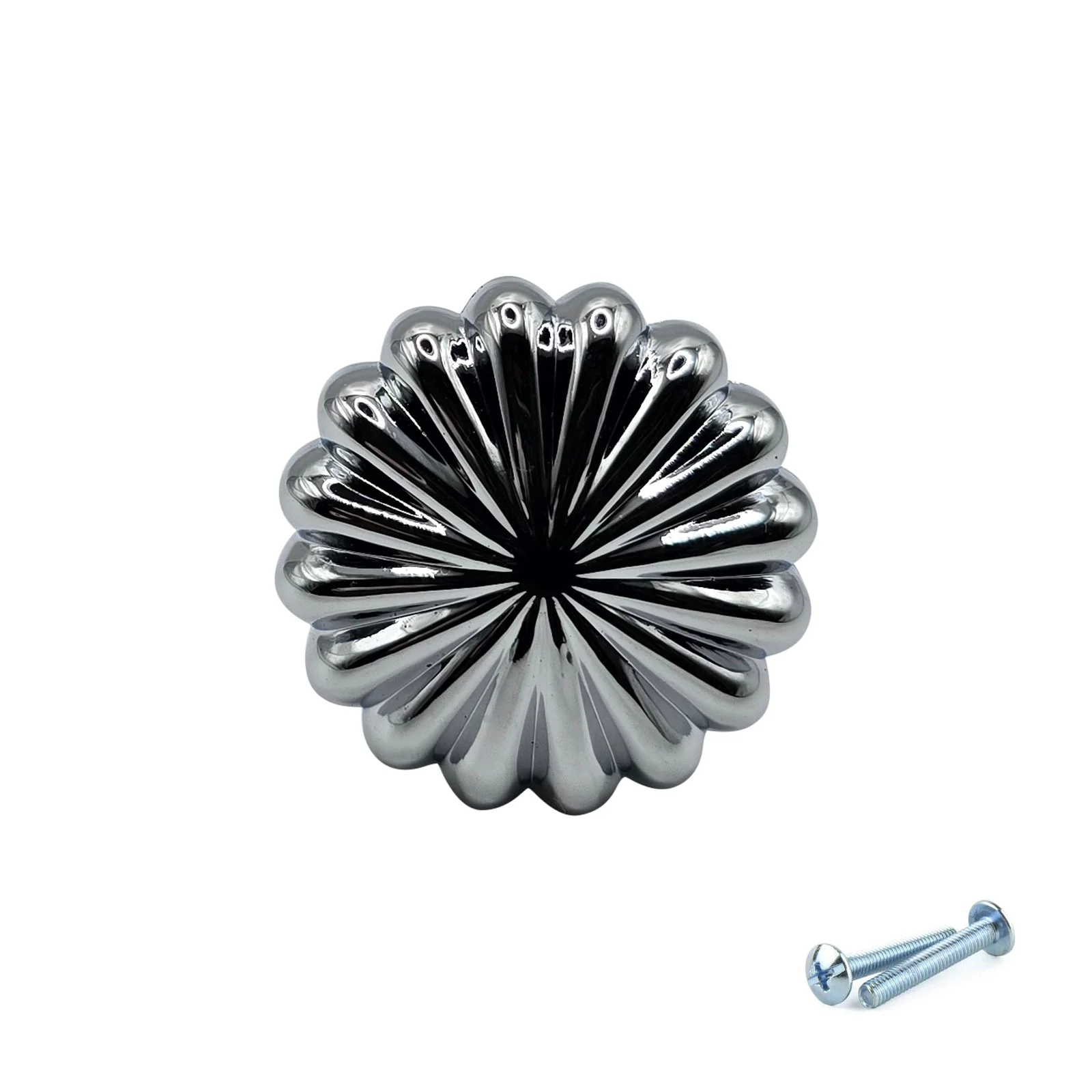 M4TEC Polished Chrome Fluted Knob Handle – VH3 Series (30mm Cabinet, Drawer & Cupboard Knob) - Image 2